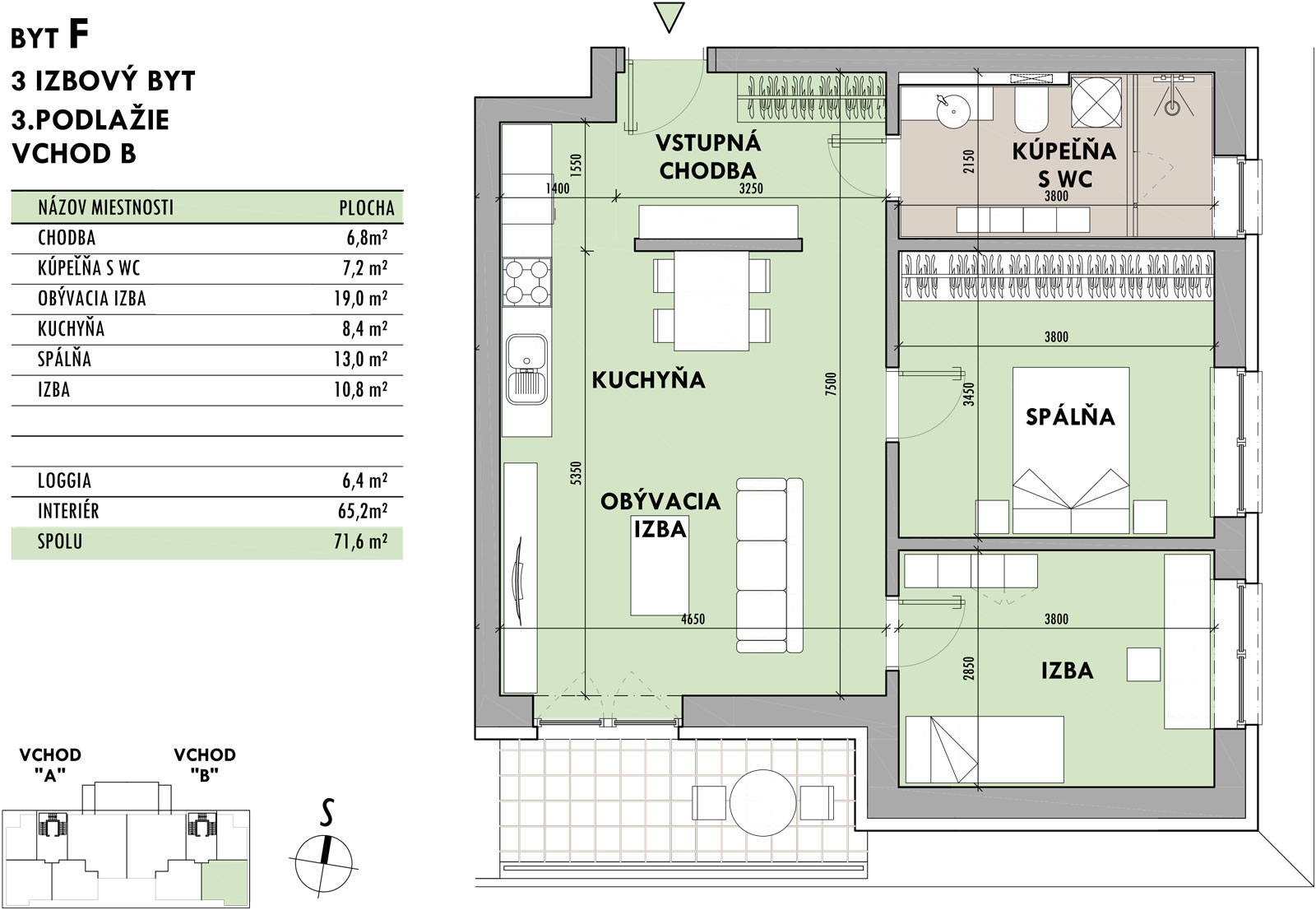 Rezidencia Potôčik - F3 - Pôdorys