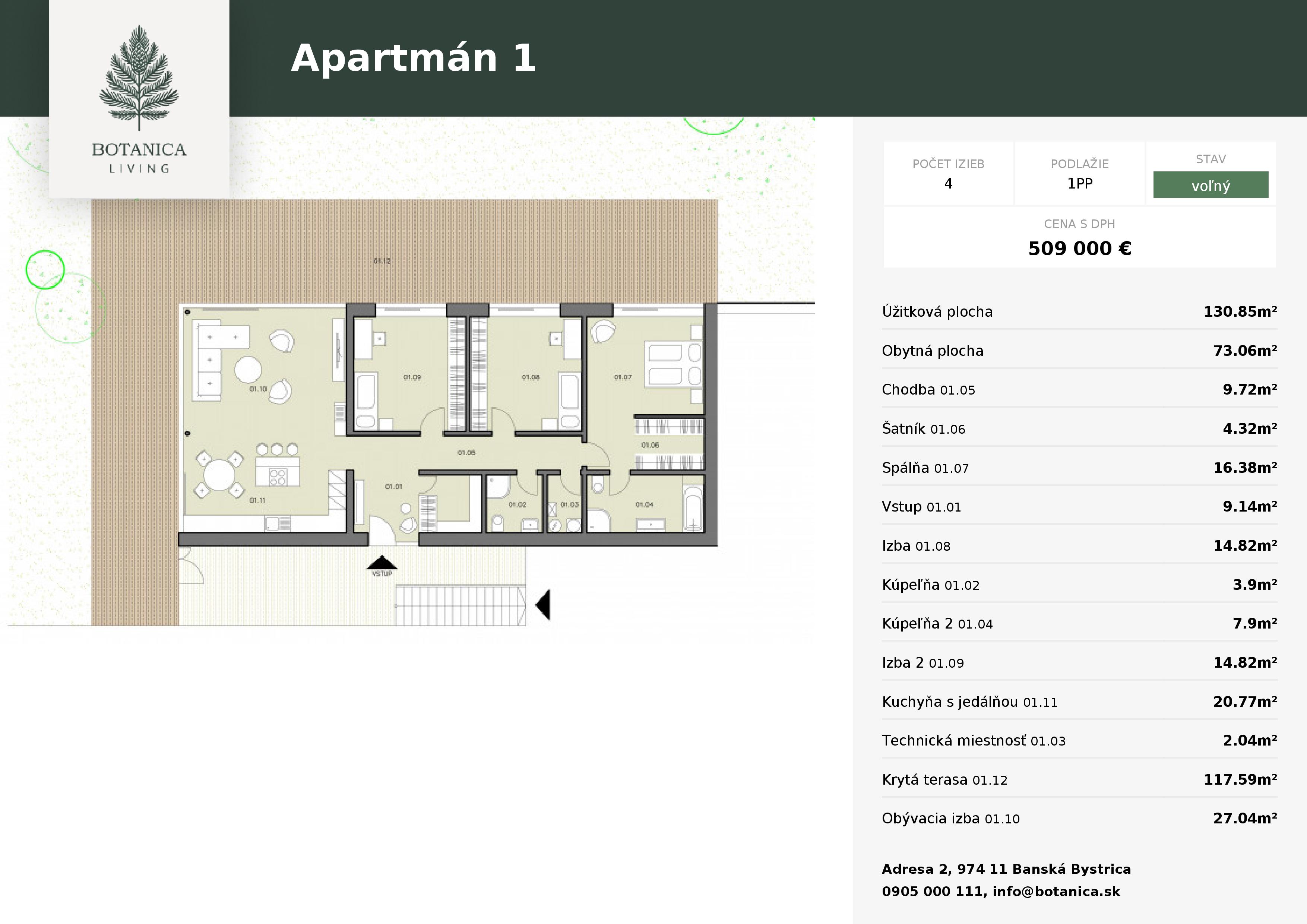Botanica - apartment 1 - Pôdorys