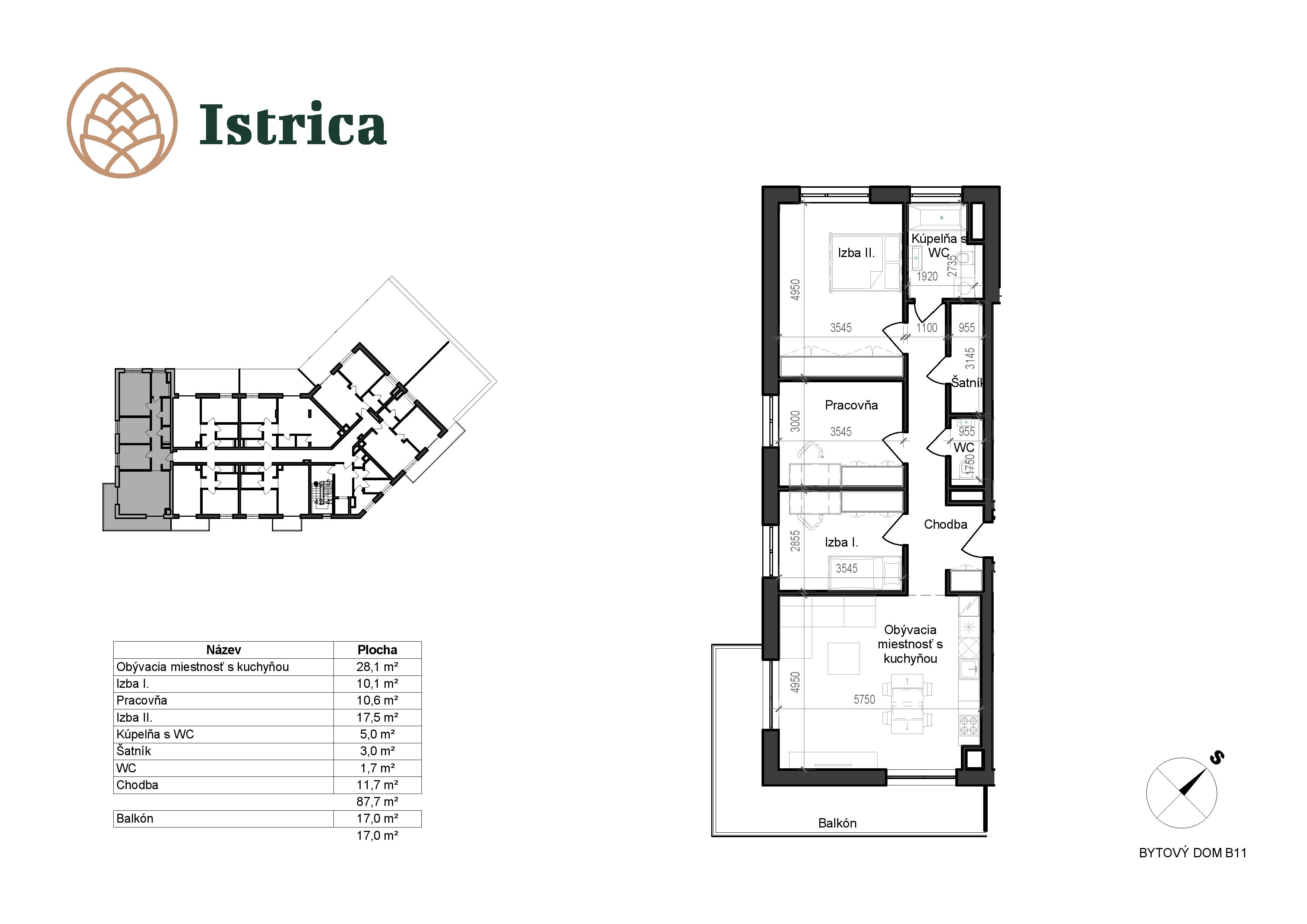 Istrica - B11 – 1C - Pôdorys