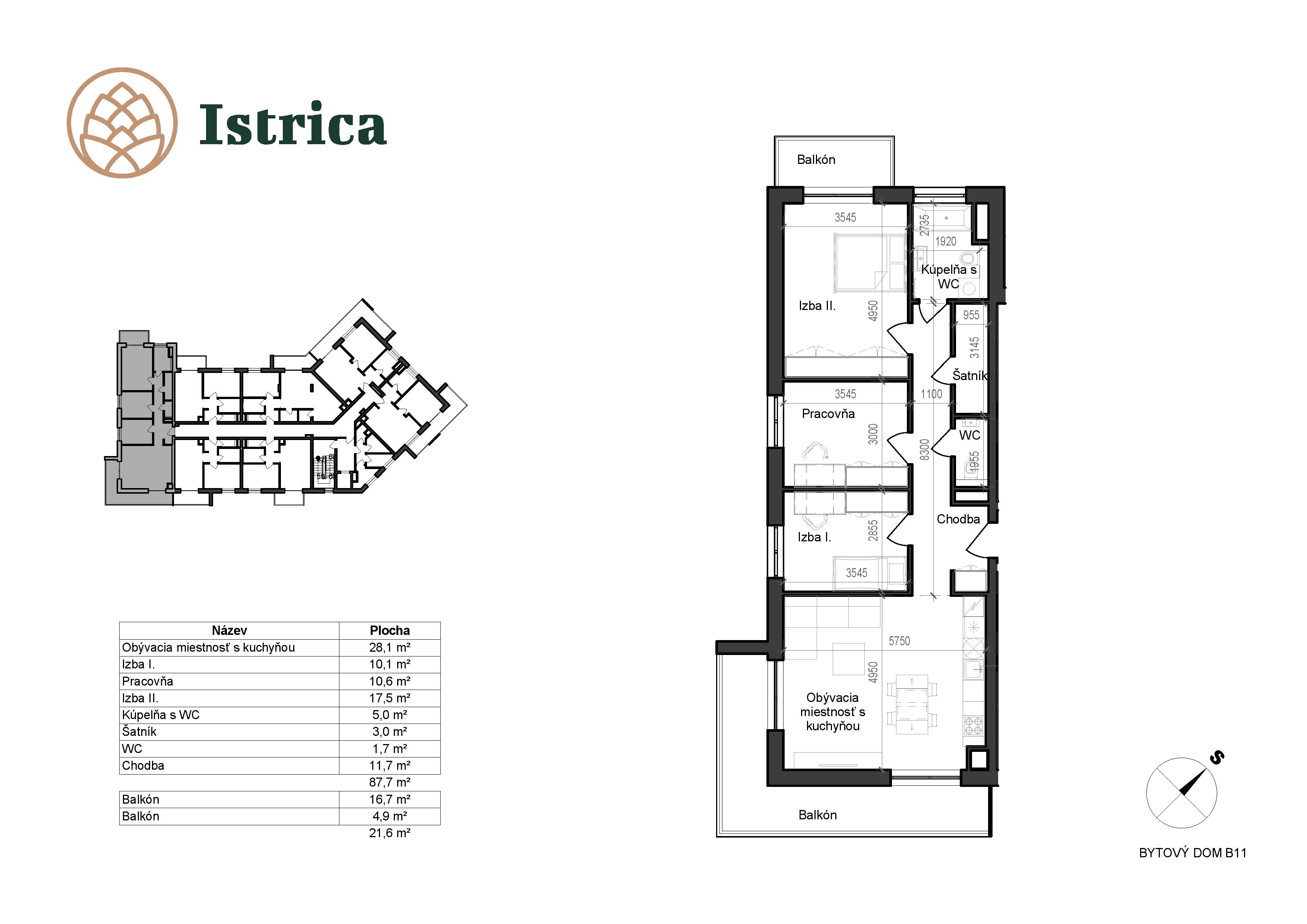 Istrica - B11 – 2C - Pôdorys