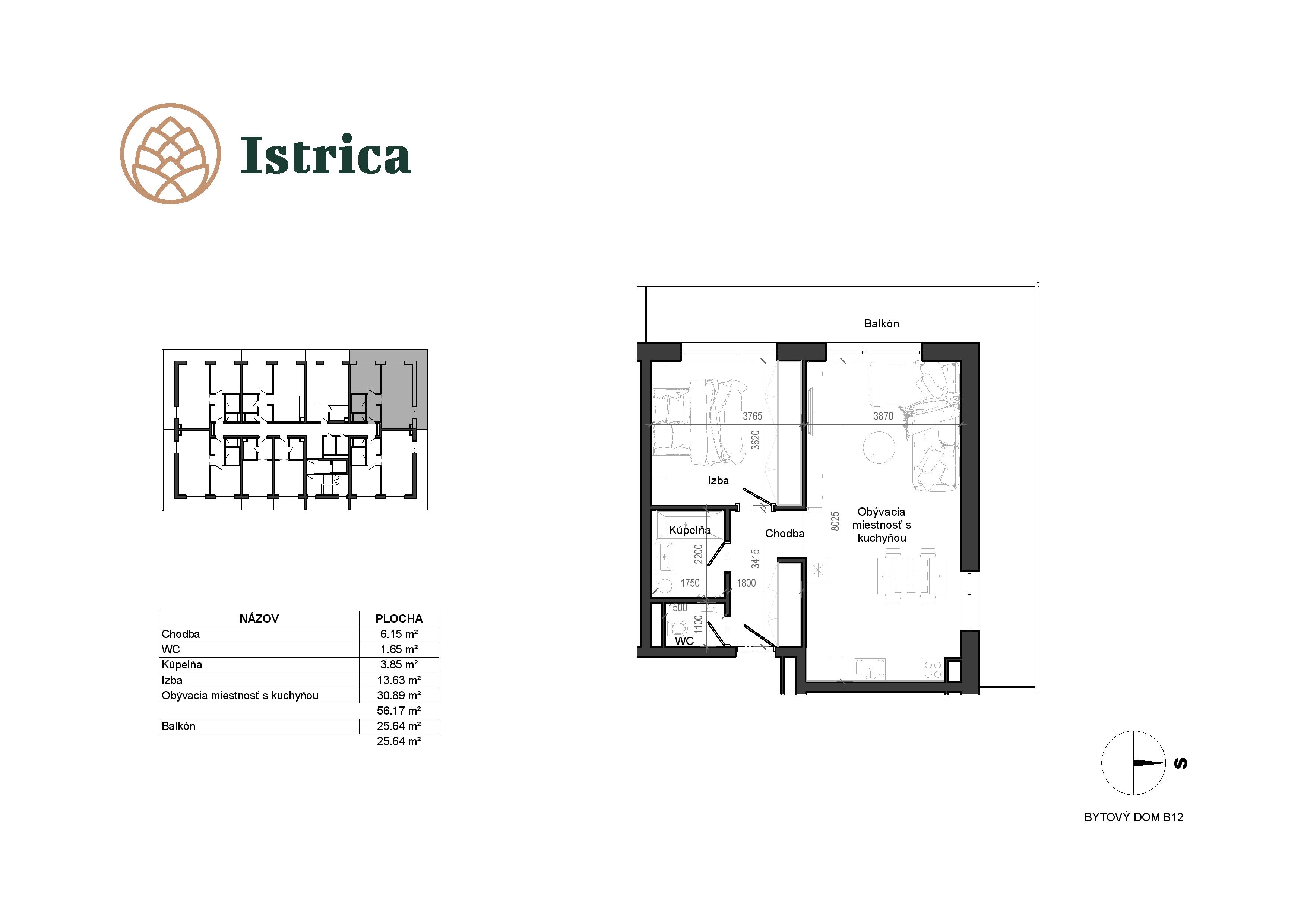 Istrica - B12 – 3G - Pôdorys