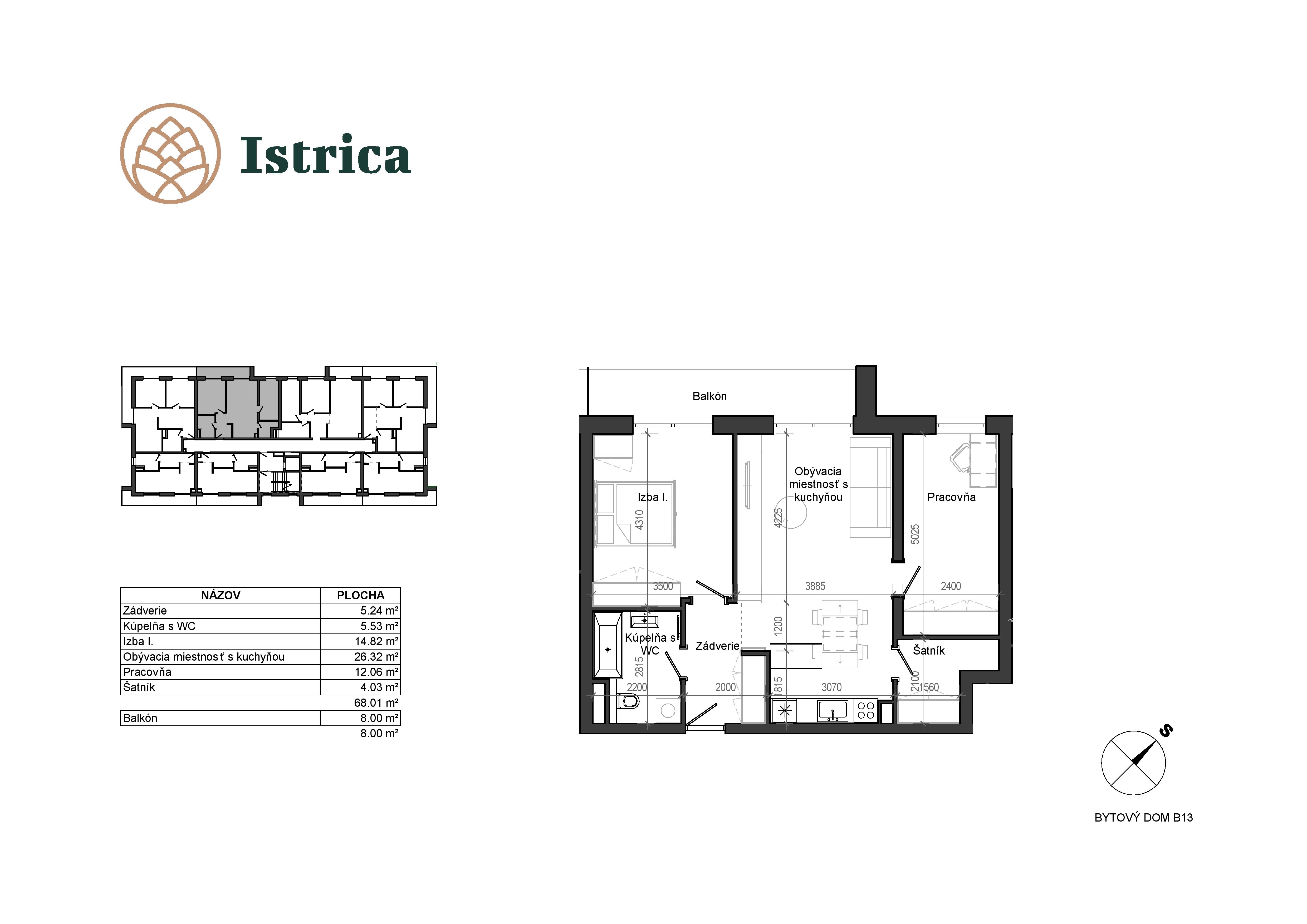 Istrica - B13 – 4D - Pôdorys