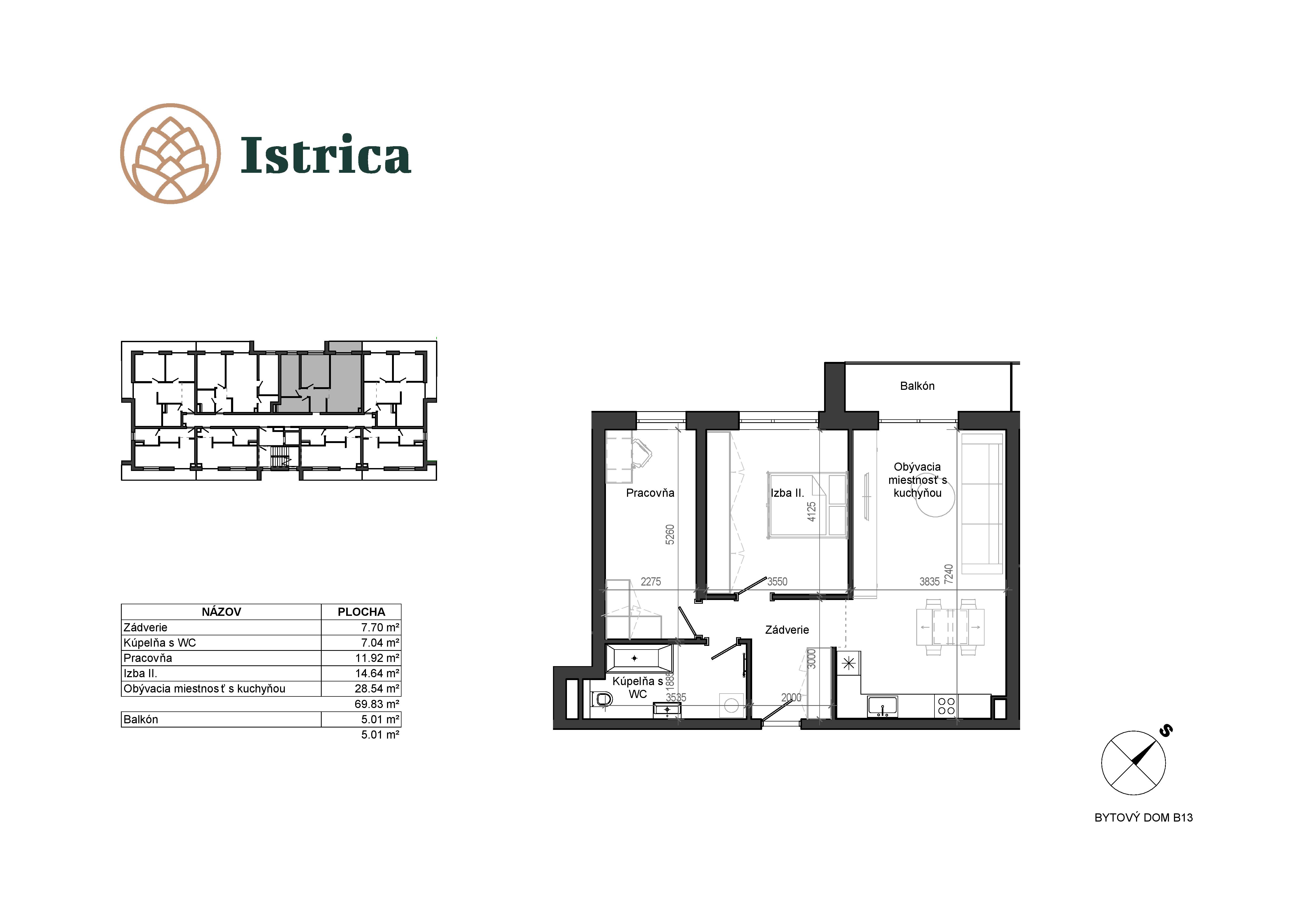 Istrica - B13 – 4E - Pôdorys