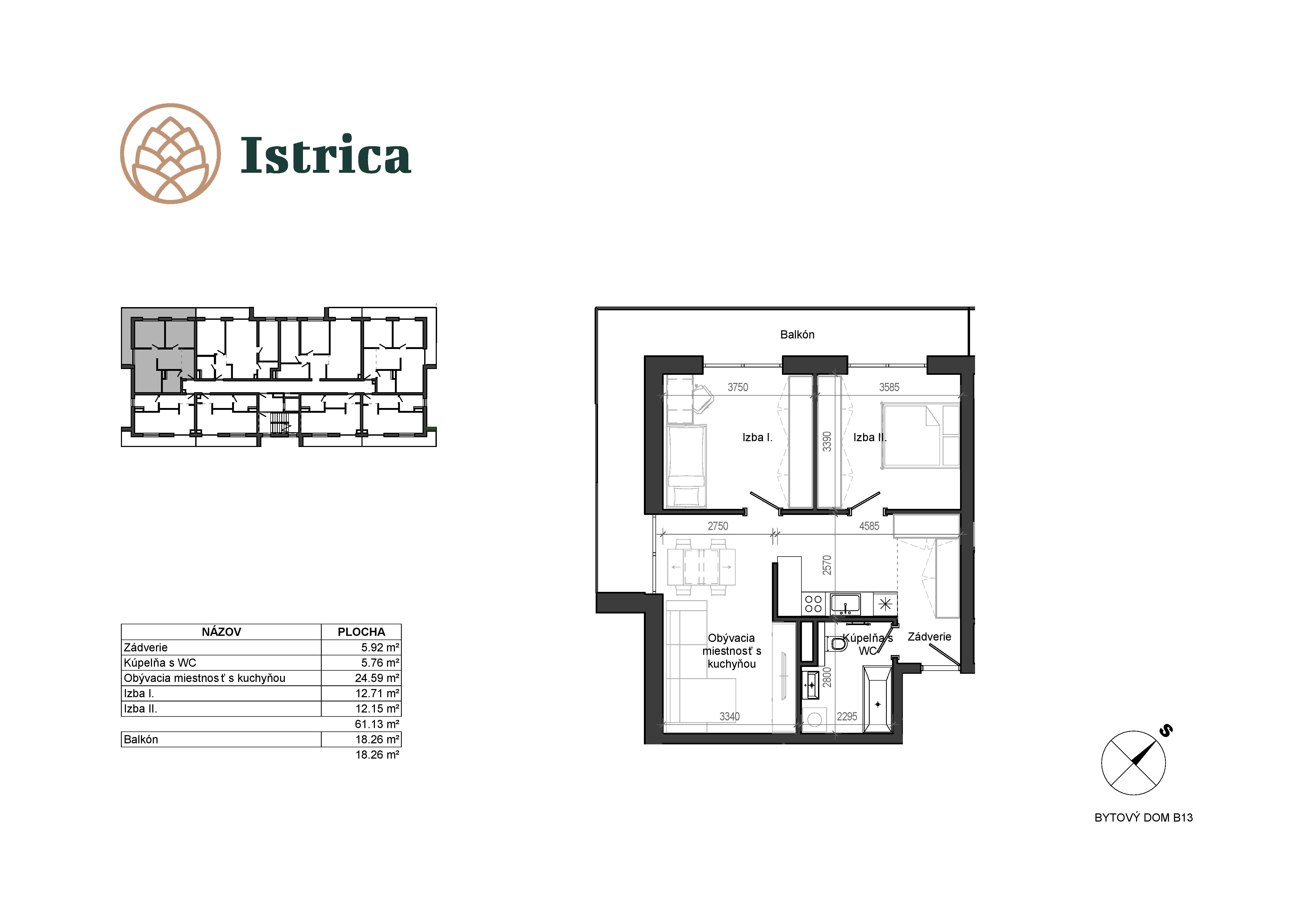 Istrica - B13 – 6C - Pôdorys