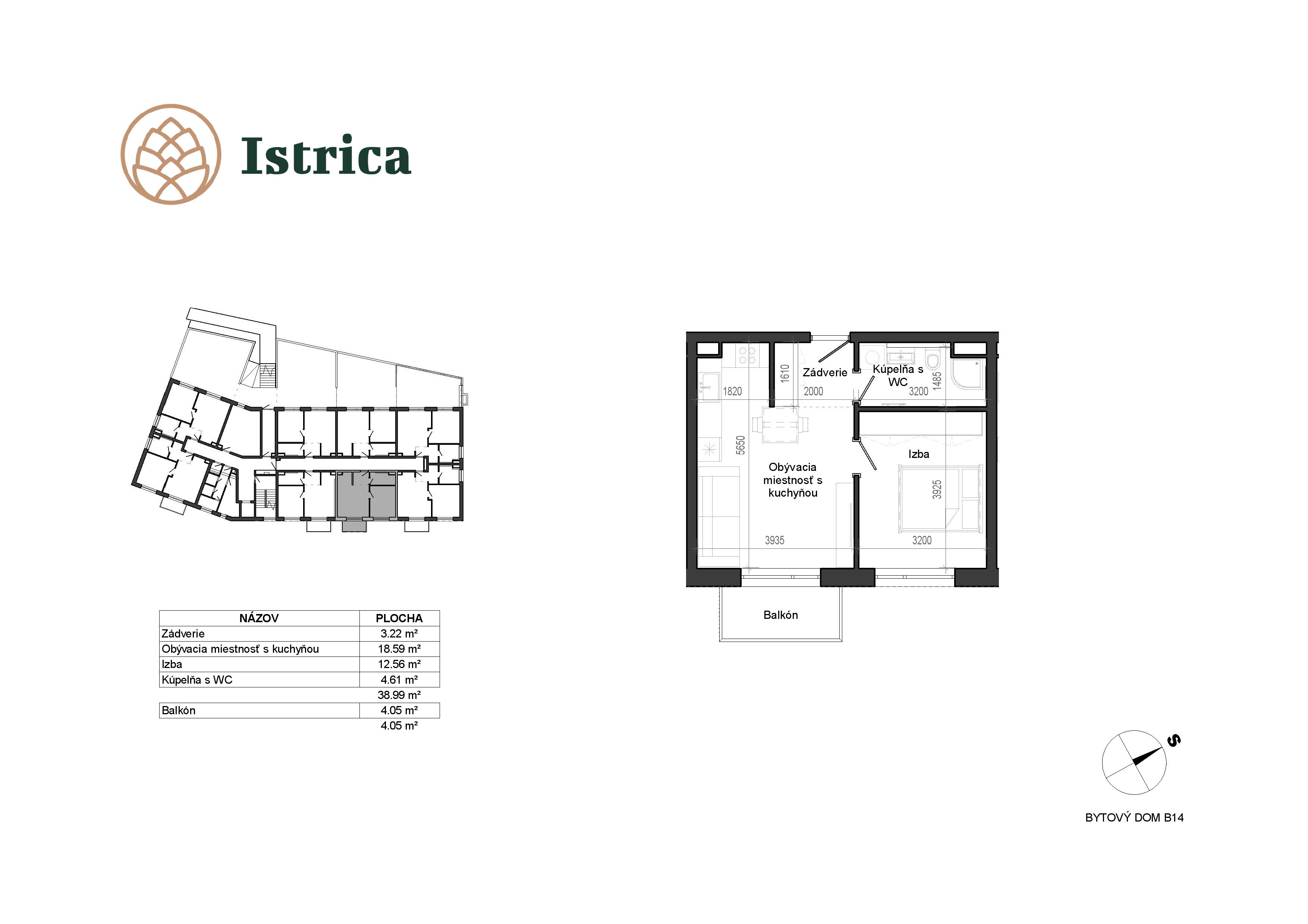 Istrica - B14 – 1H - Pôdorys