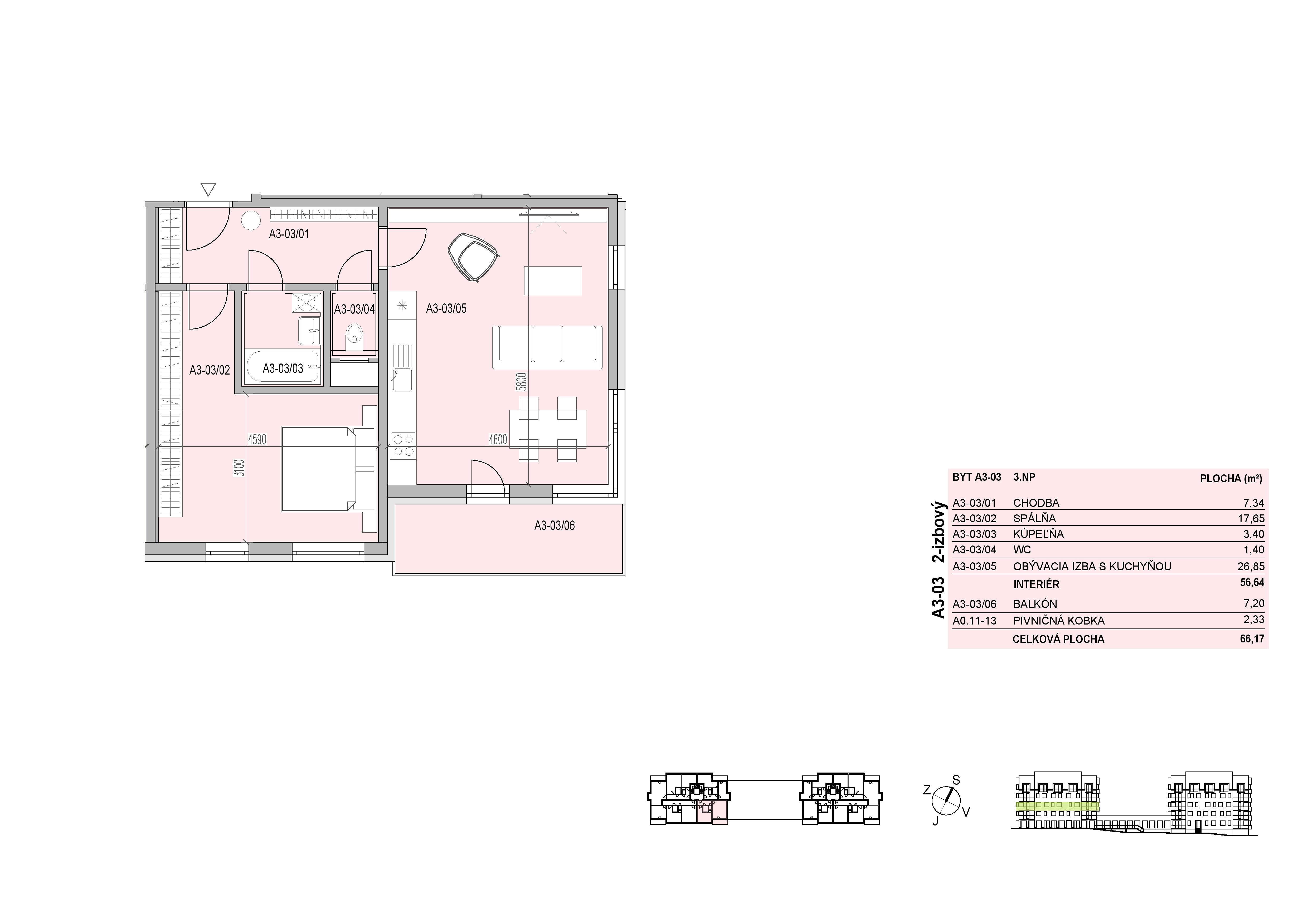 Slnečné Pršany - 3A3 - Pôdorys