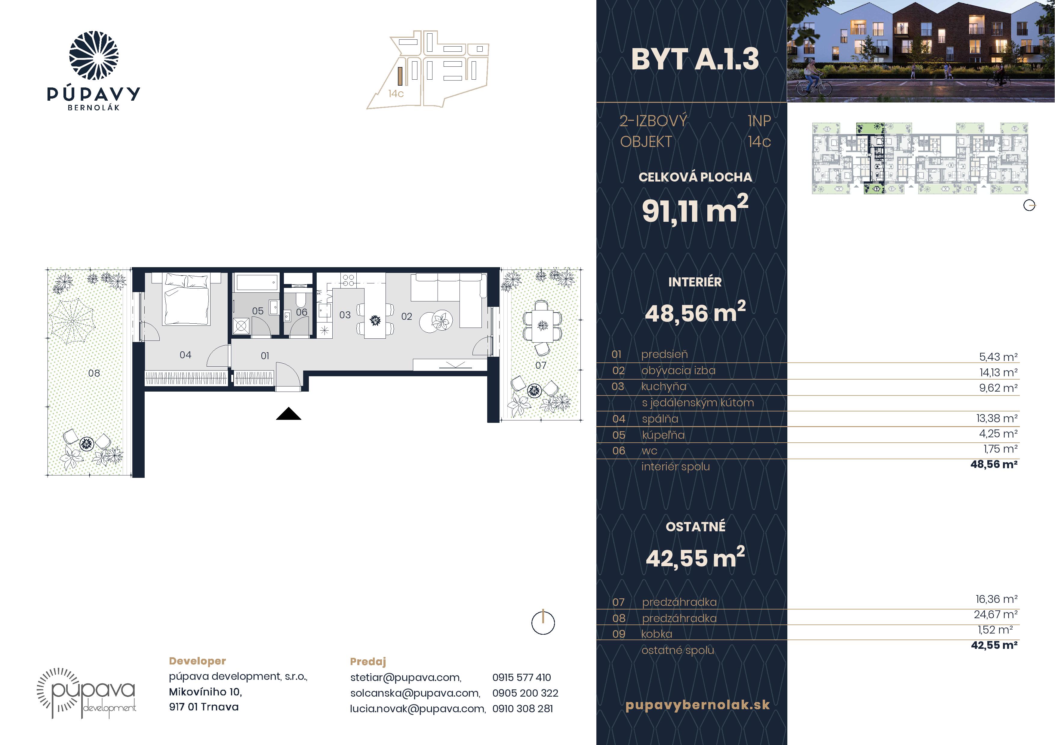 Púpavy Bernolák - 14-A1.3 - Pôdorys