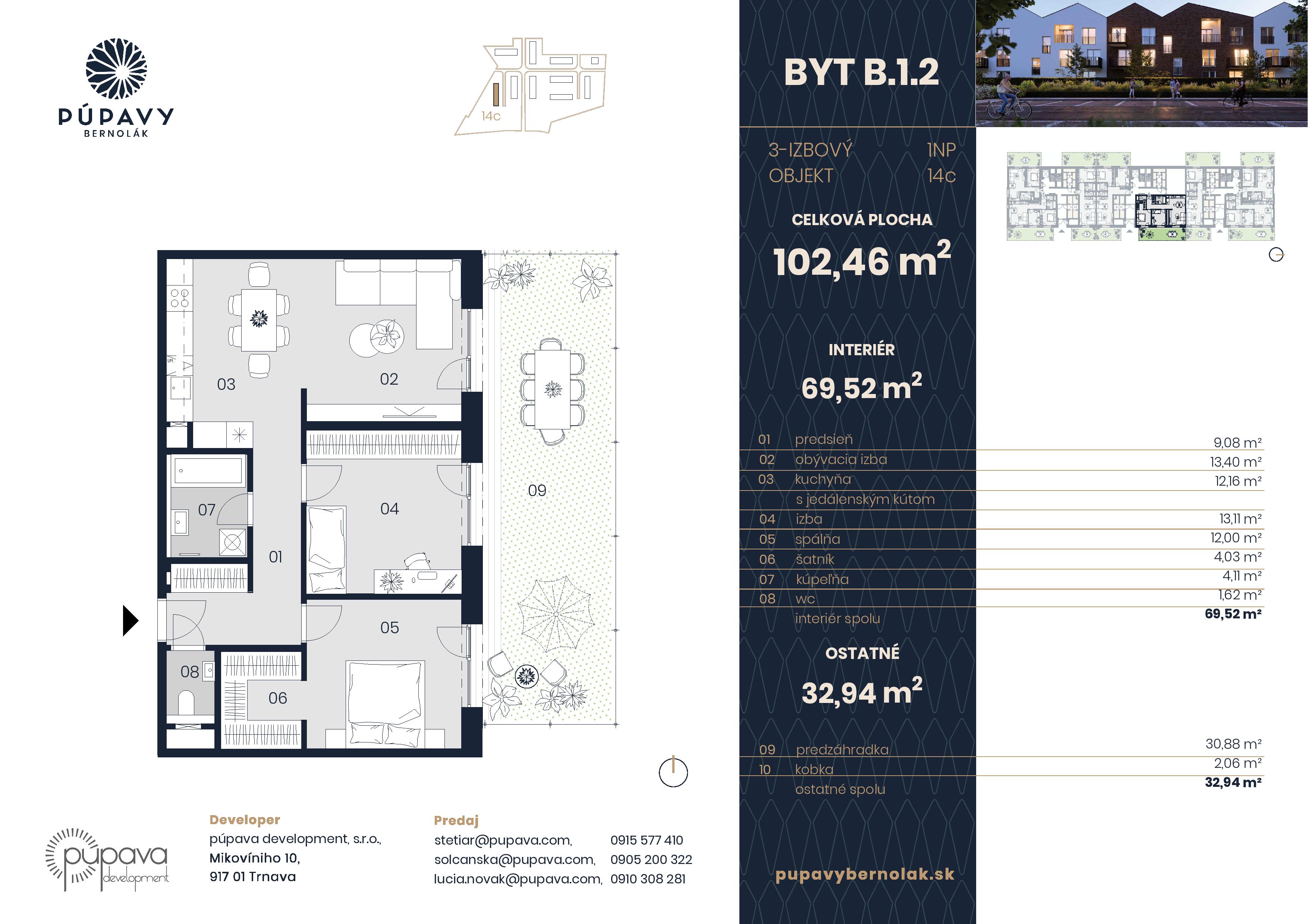 Púpavy Bernolák - 14-B1.2 - Pôdorys