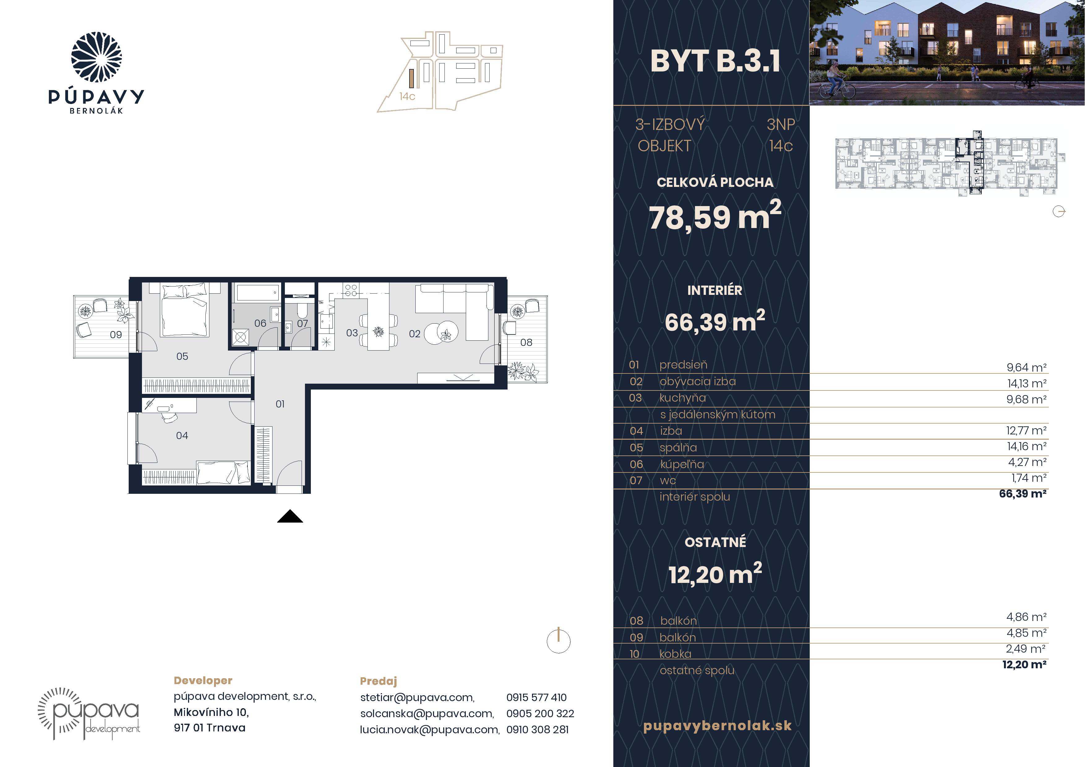 Púpavy Bernolák - 14-B3.1 - Pôdorys