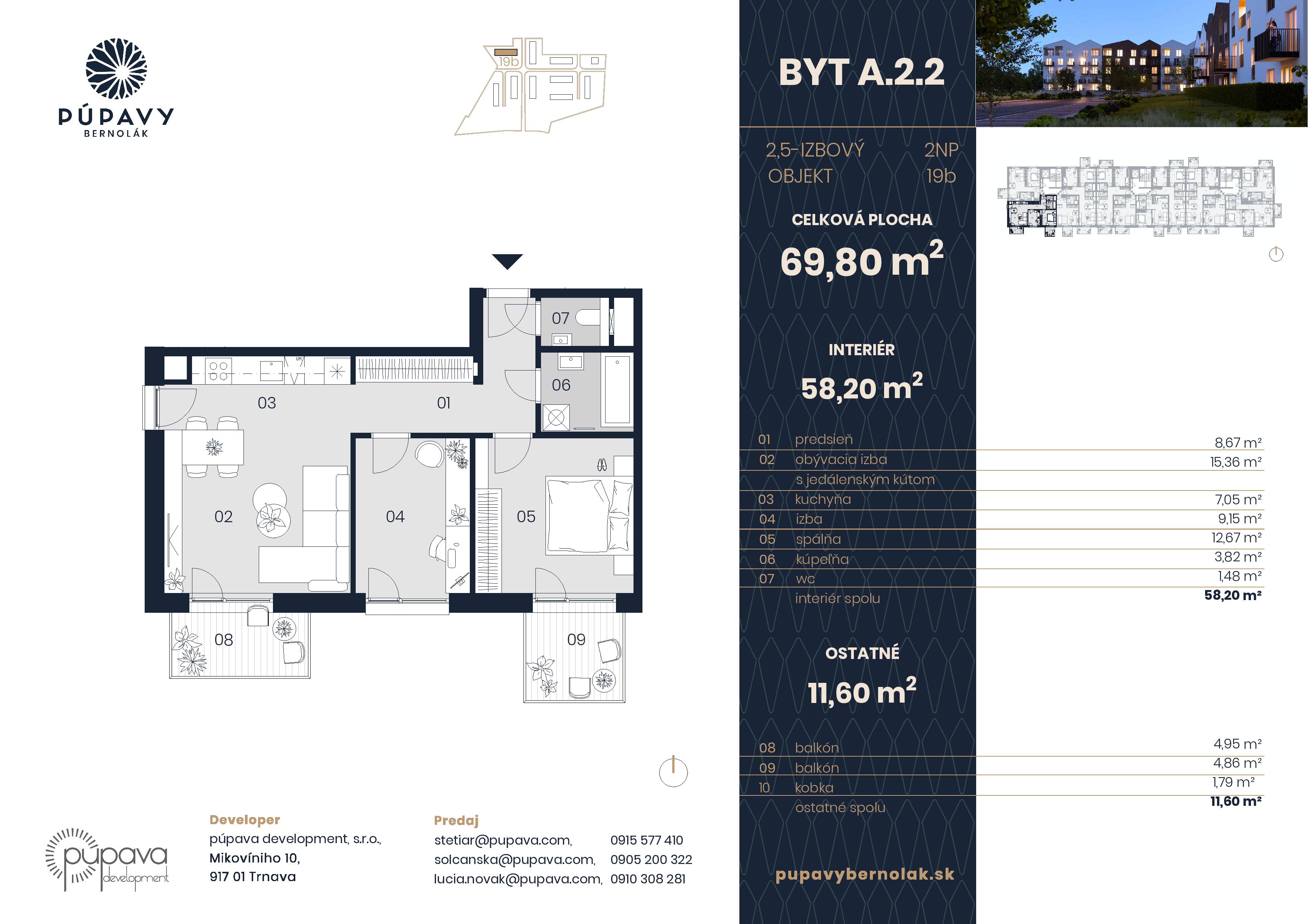Púpavy Bernolák - 19-A2.2 - Pôdorys