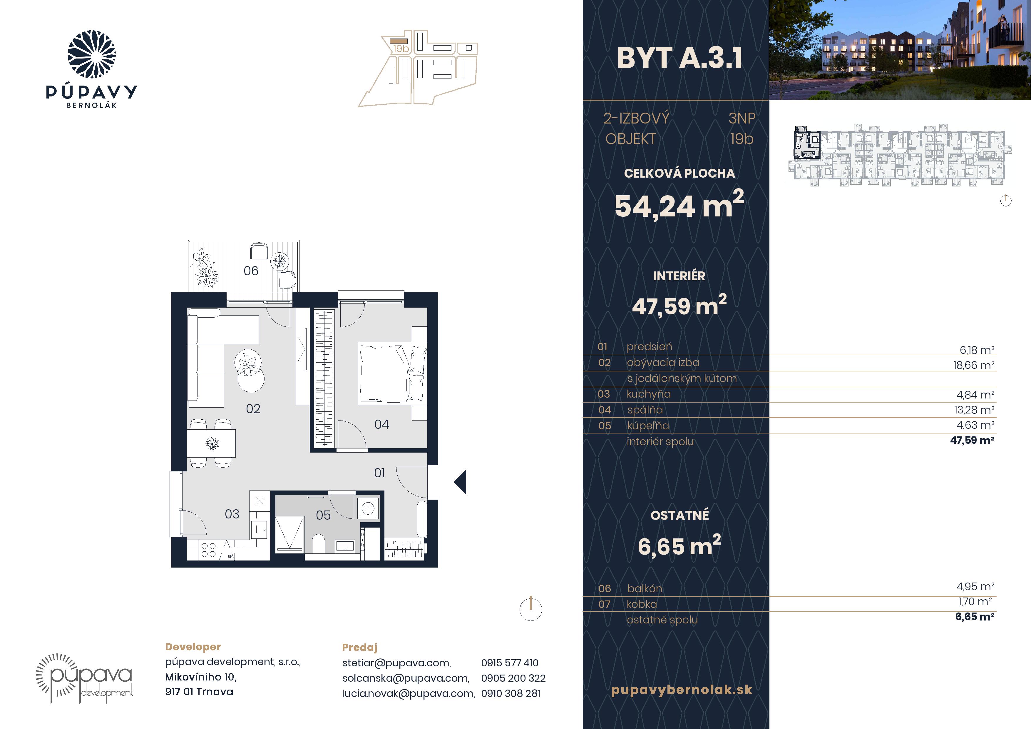 Púpavy Bernolák - 19-A3.1 - Pôdorys