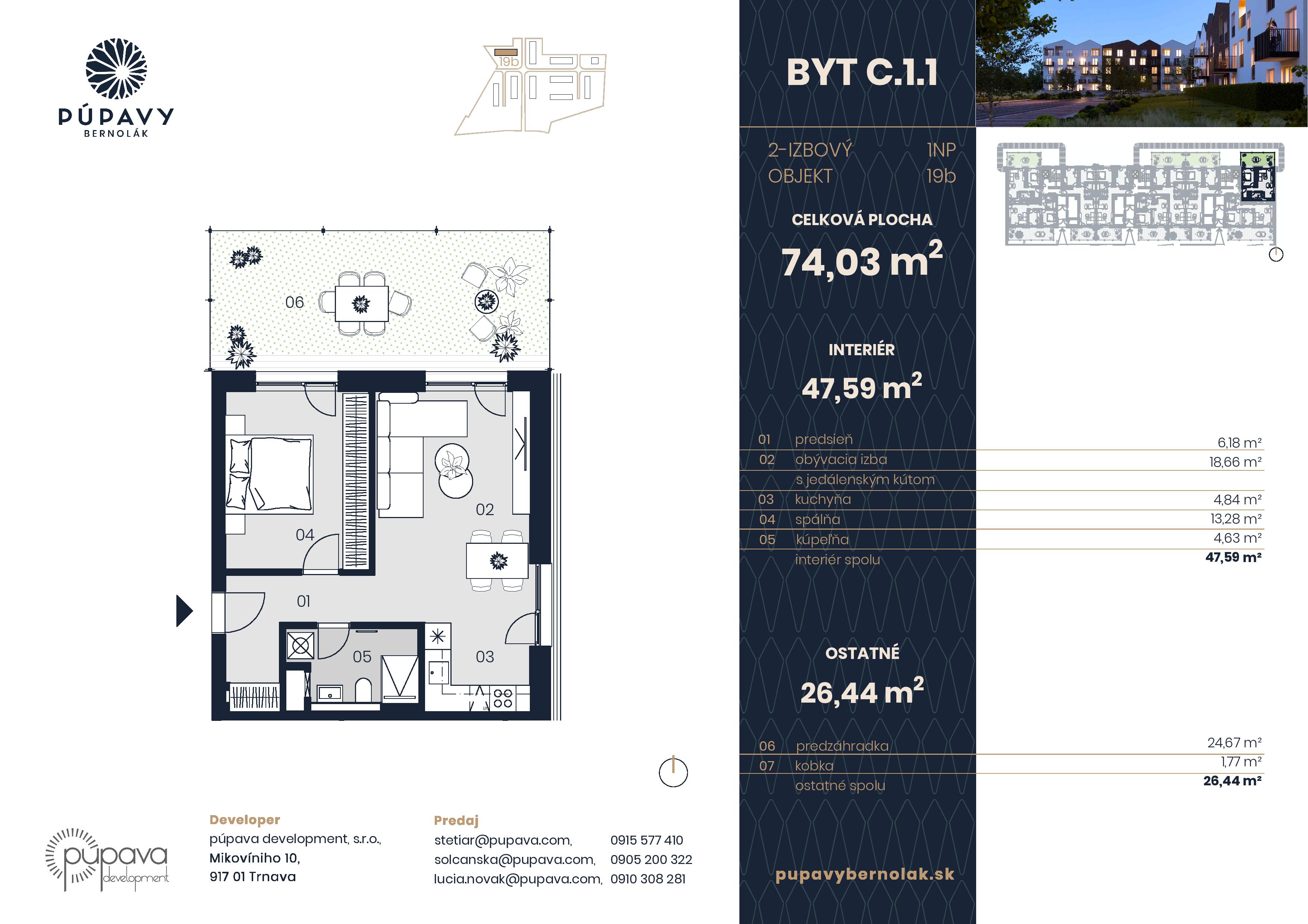 Púpavy Bernolák - 19-C1.1 - Pôdorys