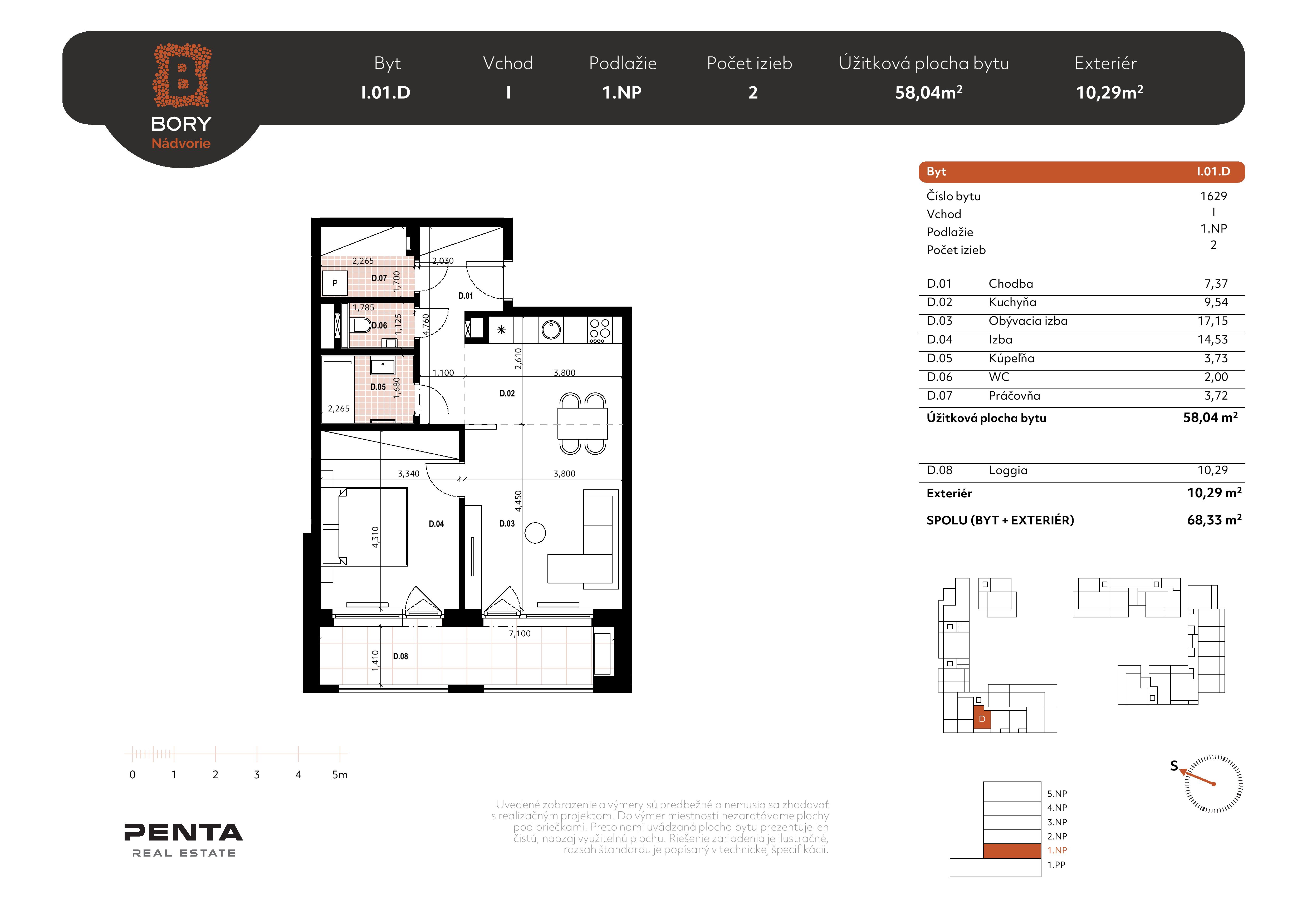 Bory - I.01.D - Pôdorys