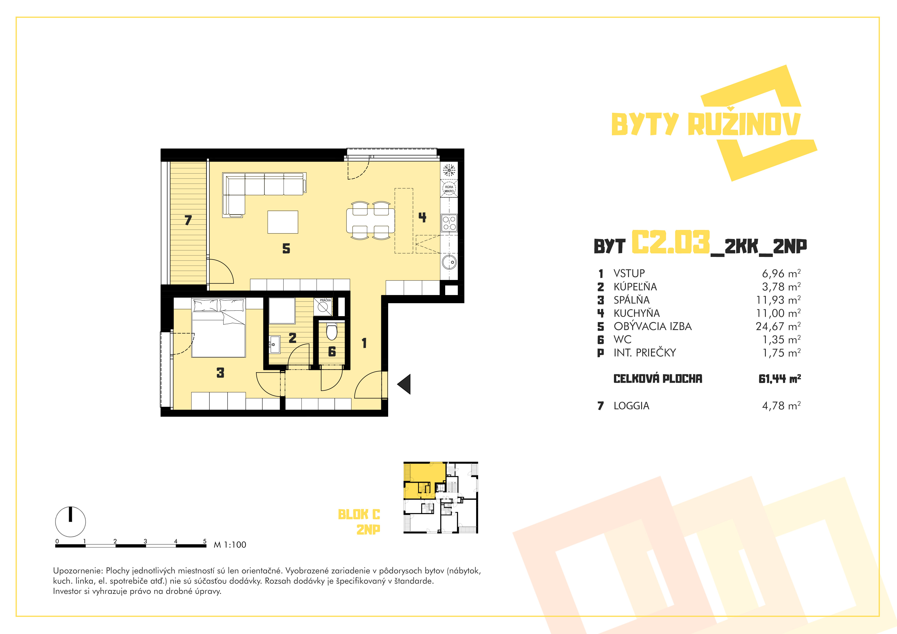 Byty Ružinov - C2.03 - Pôdorys