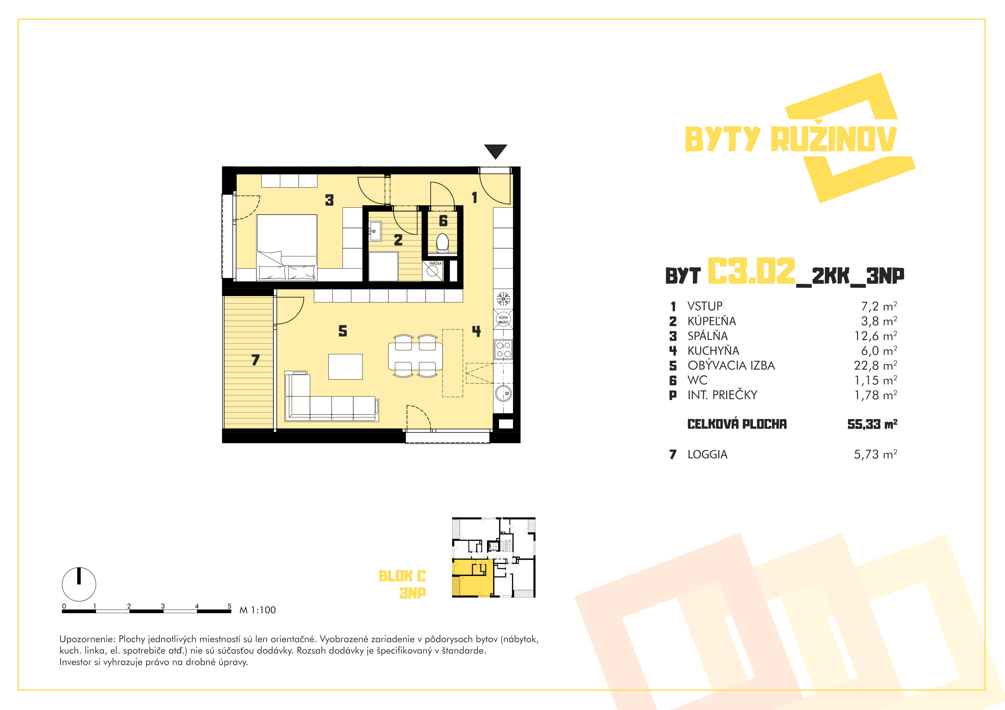 Byty Ružinov - C3.02 - Pôdorys