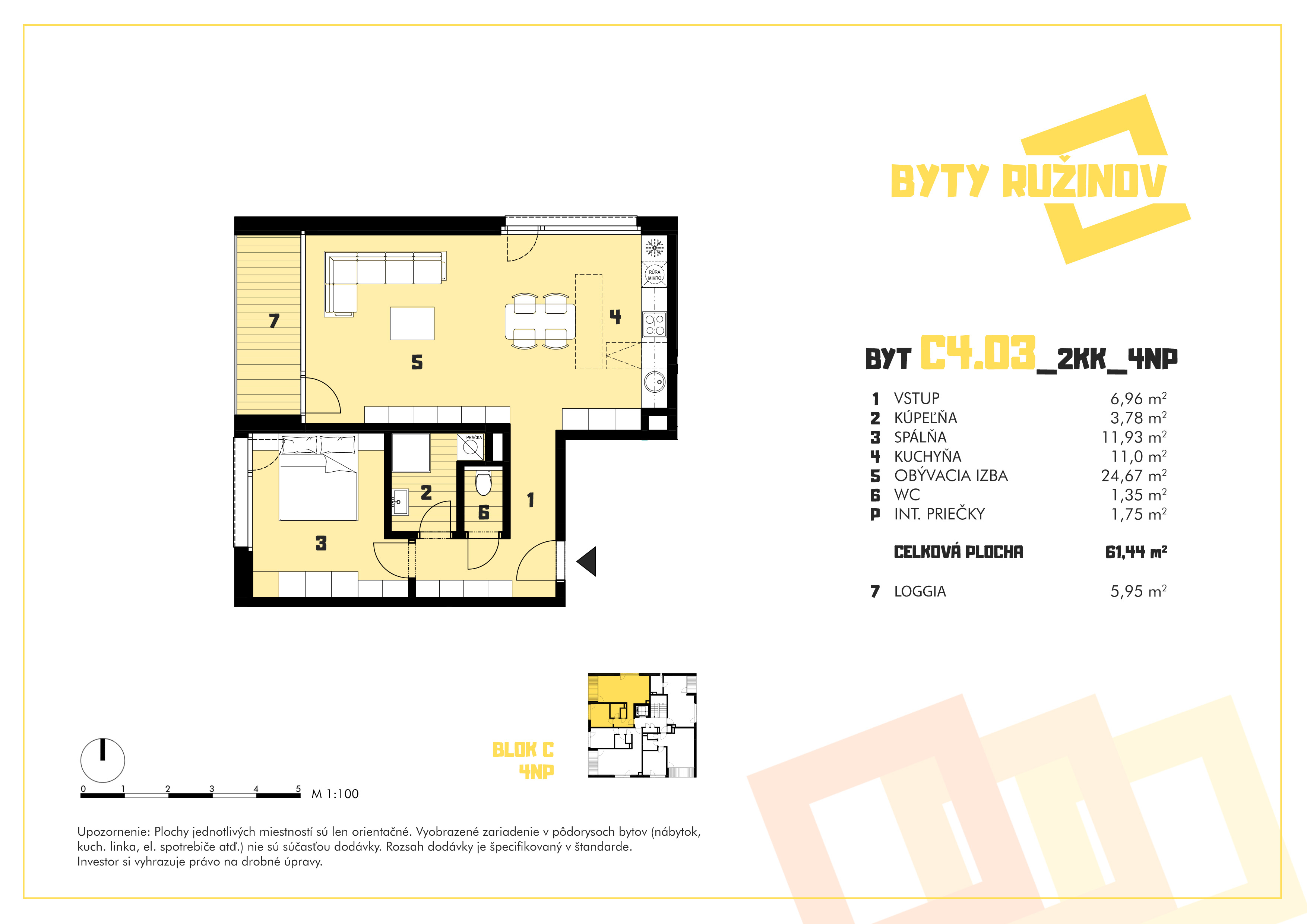 Byty Ružinov - C4.03 - Pôdorys