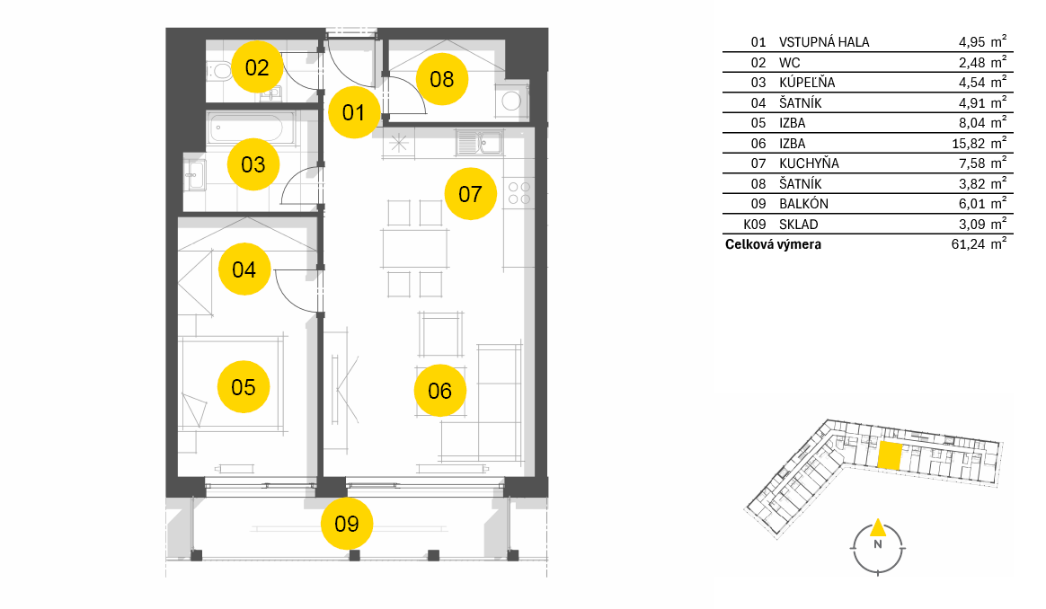 Nový Ružinov - C1.3.09 - Pôdorys