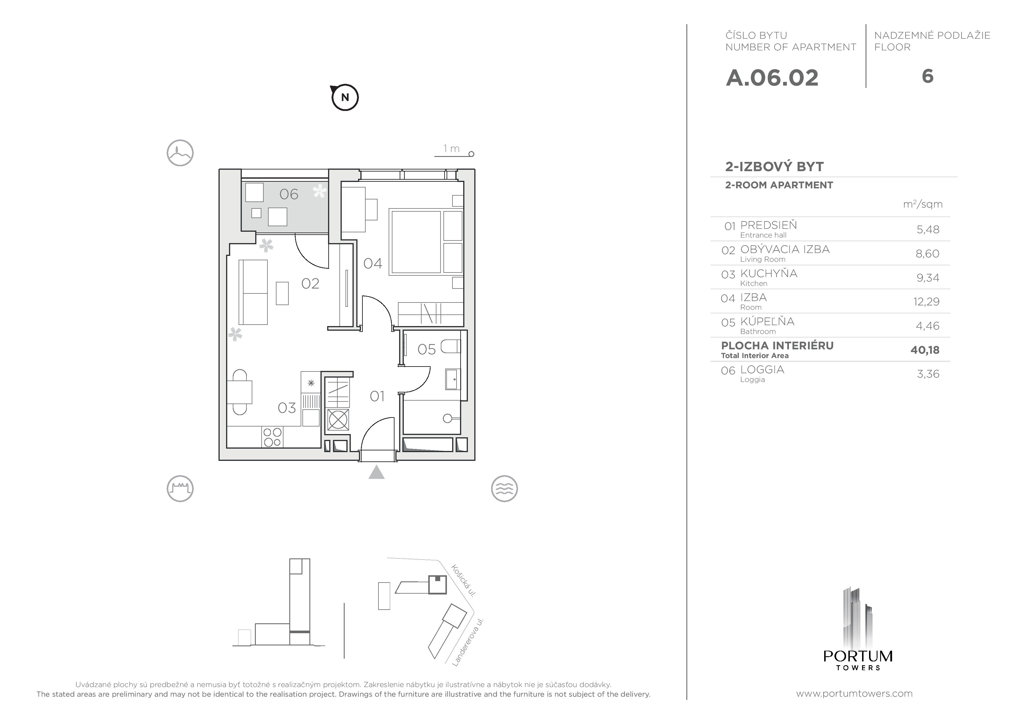 Portum Towers - A.06.02 - Pôdorys