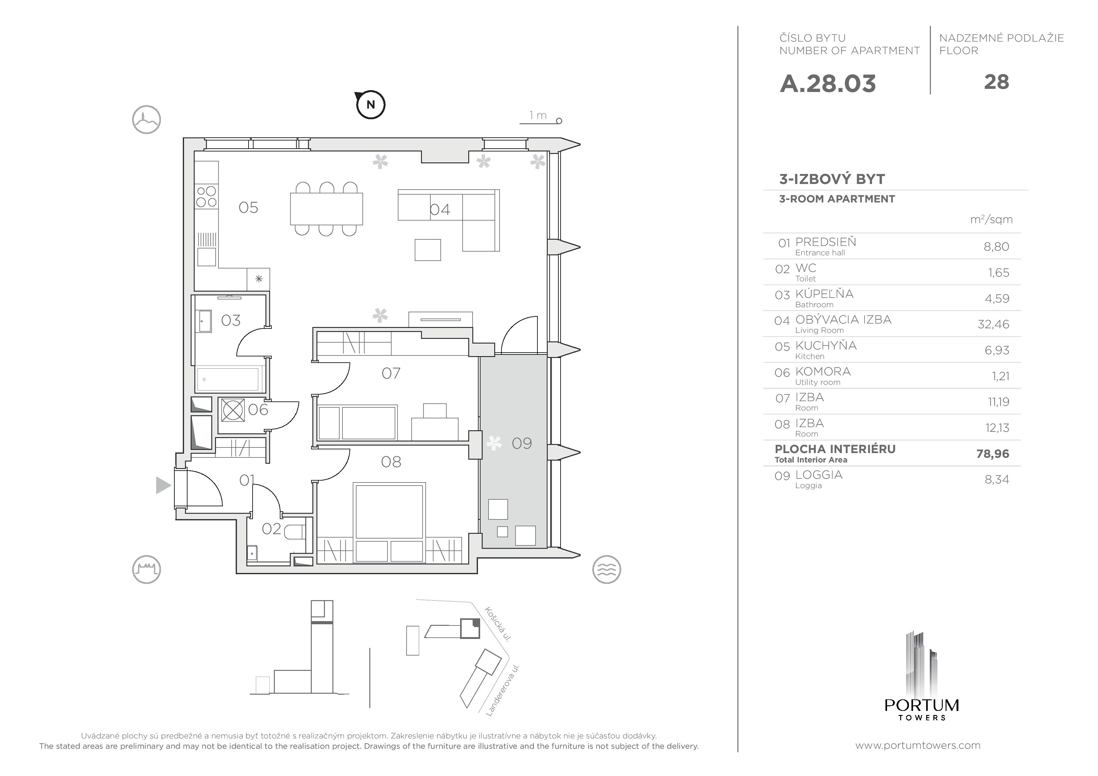 Portum Towers - A.28.03 - Pôdorys