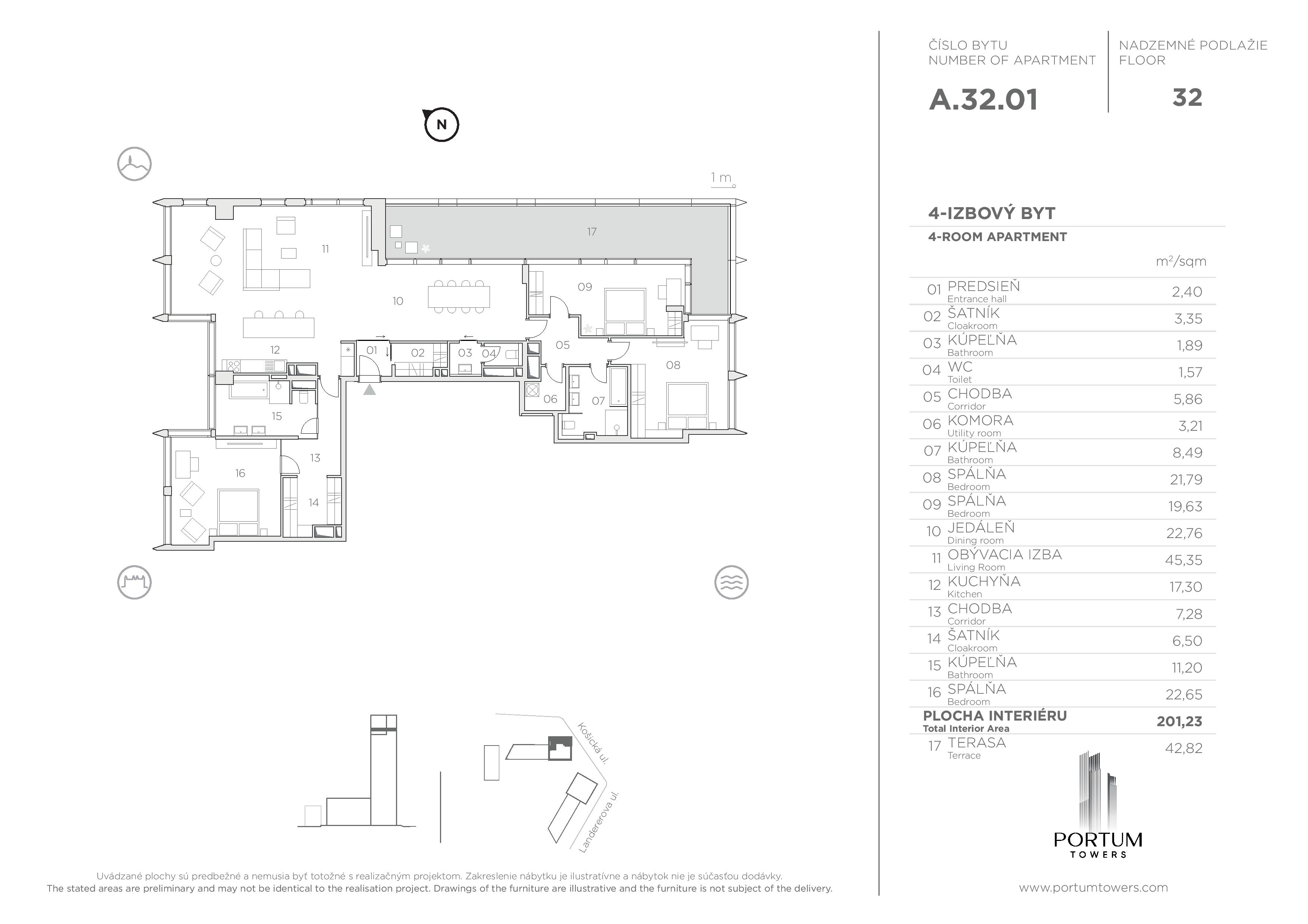 Portum Towers - A.32.01 - Pôdorys