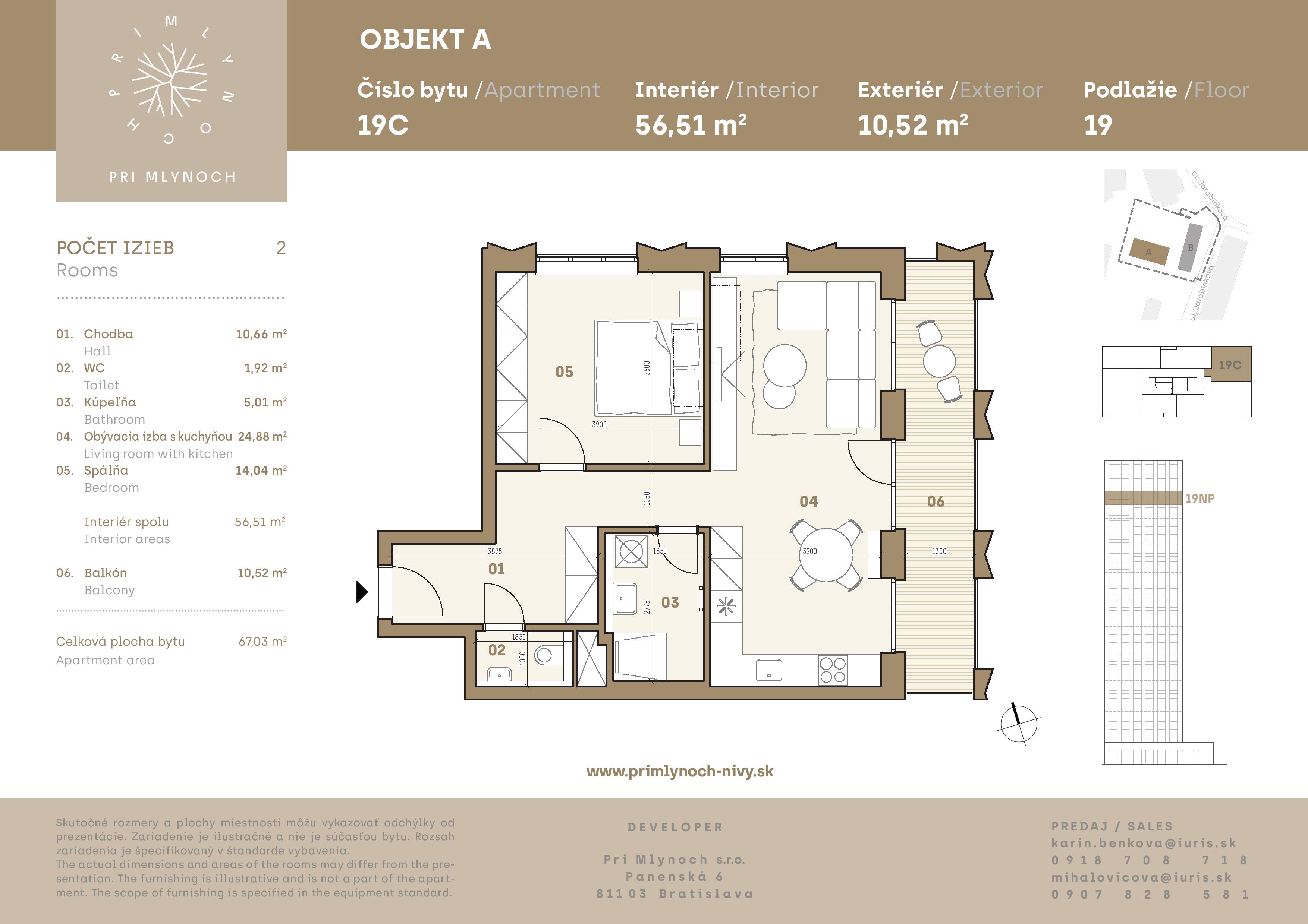 Pri Mlynoch - 19C - Pôdorys