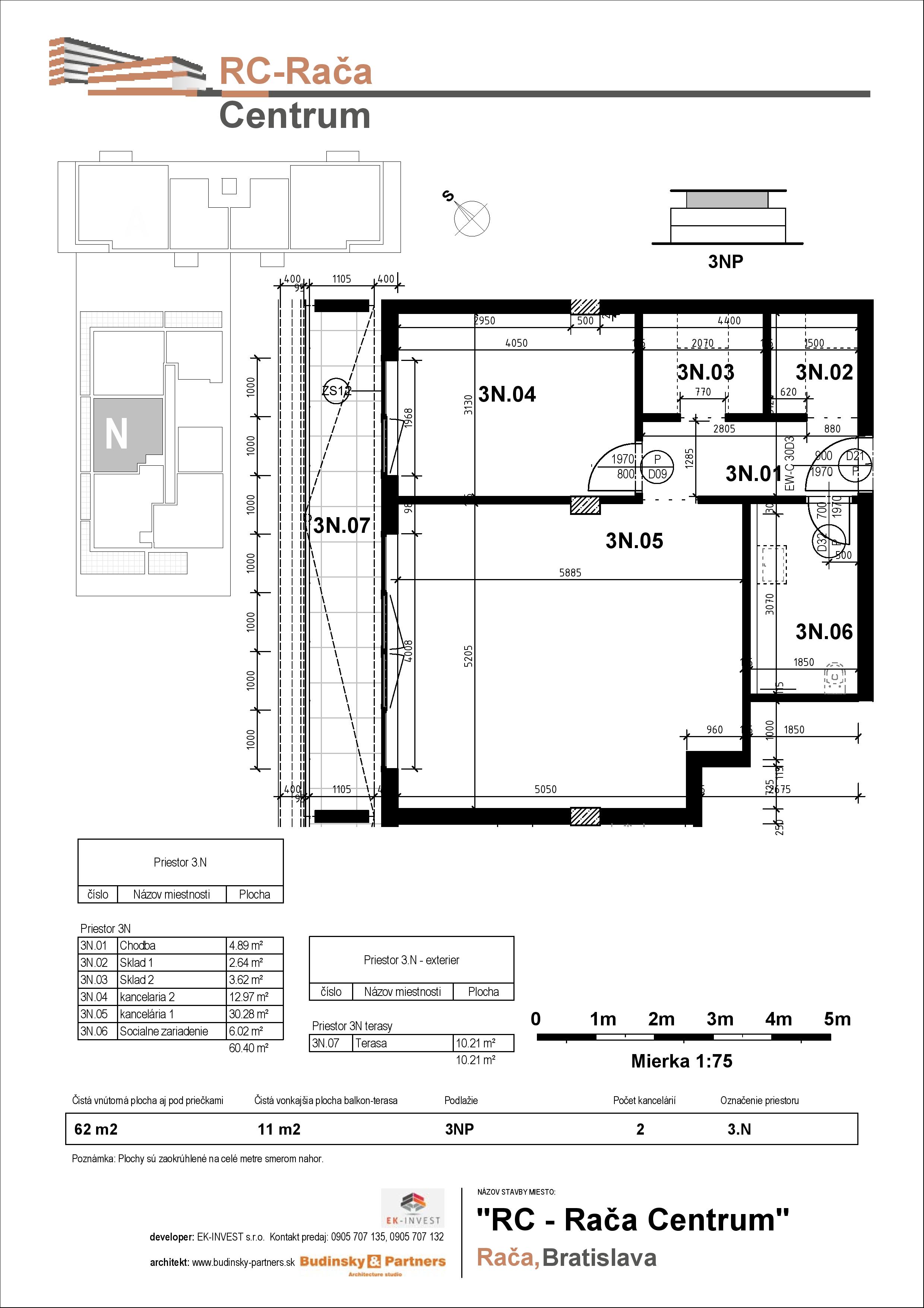 RC - Rača Centrum - 3N+ garazov - Pôdorys