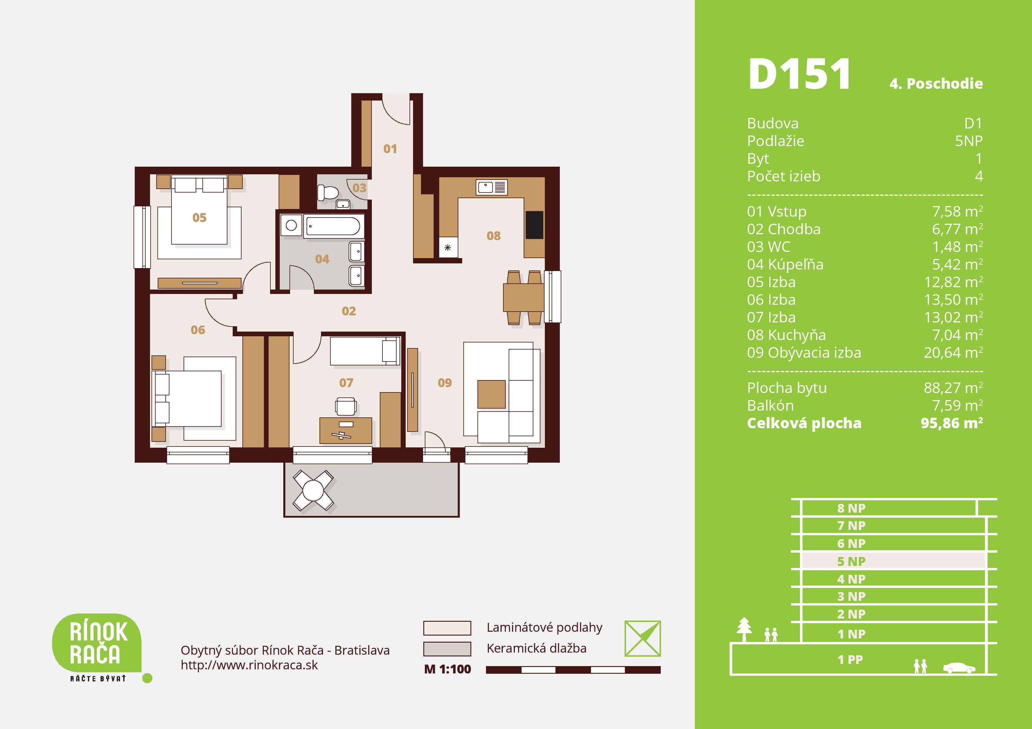Rínok Rača - D151 - Pôdorys