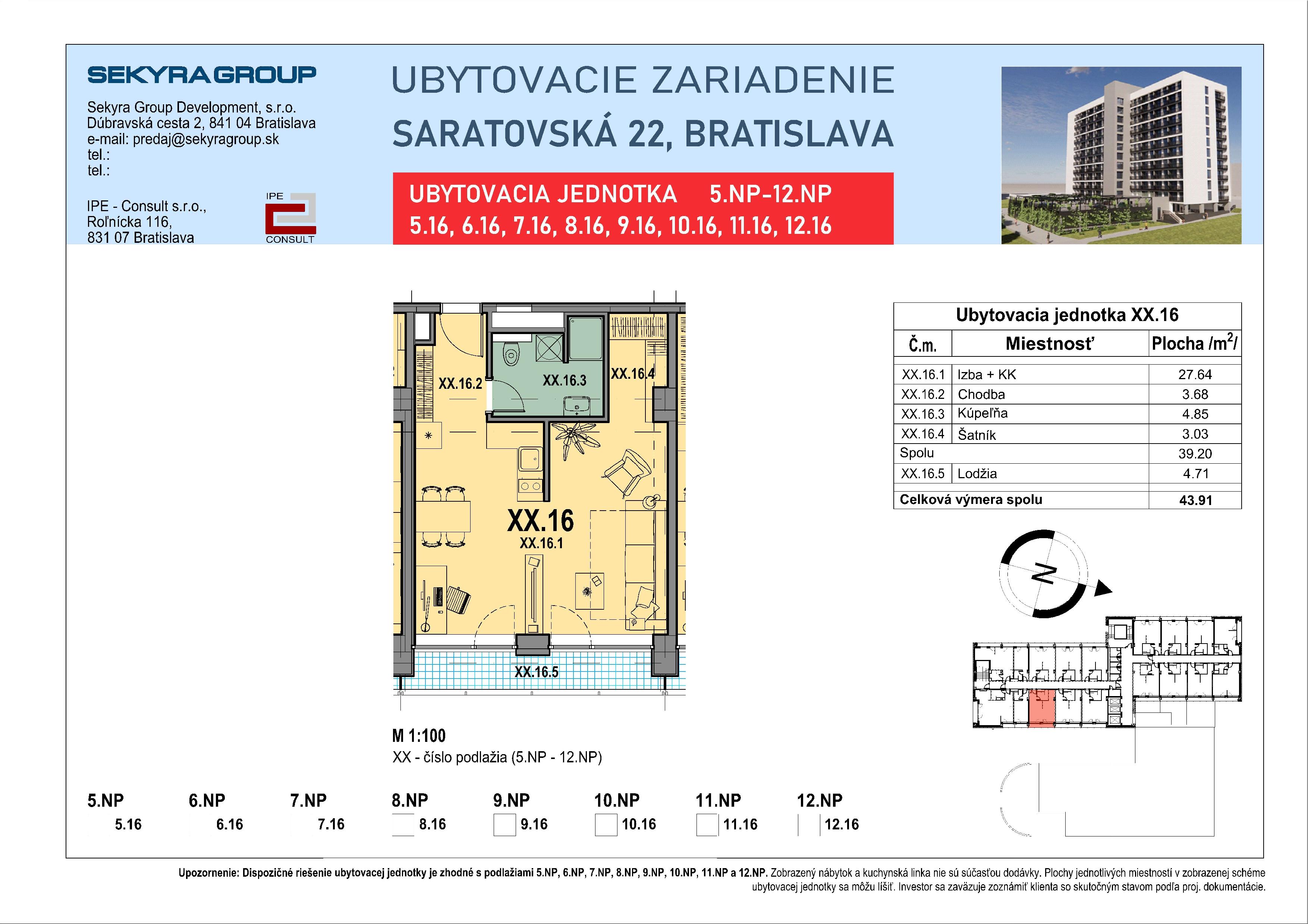 Saratovská 22 - 12.16 - Pôdorys