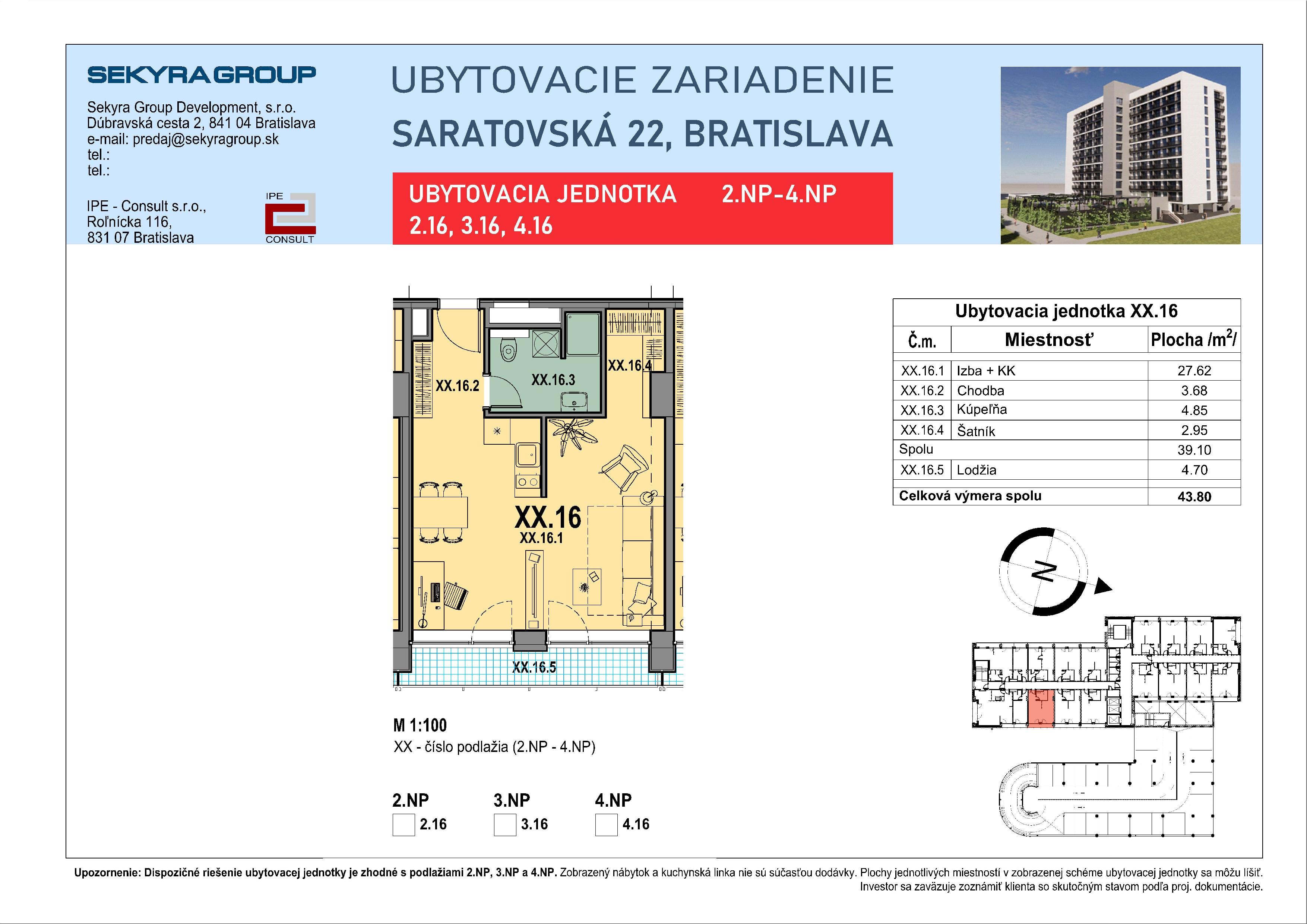 Saratovská 22 - 4.16 - Pôdorys