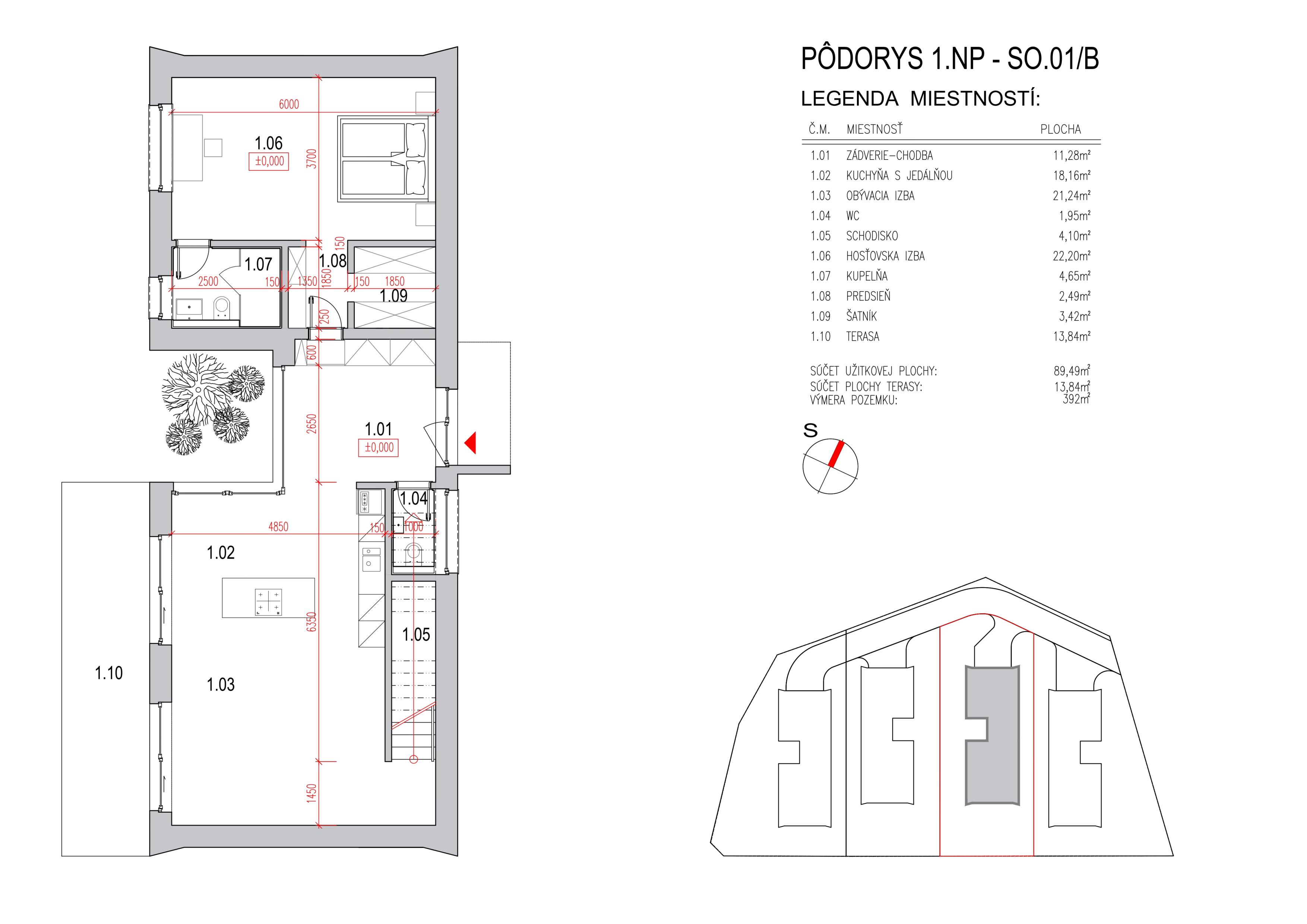 Sliačska - RD SO.01B - Pôdorys