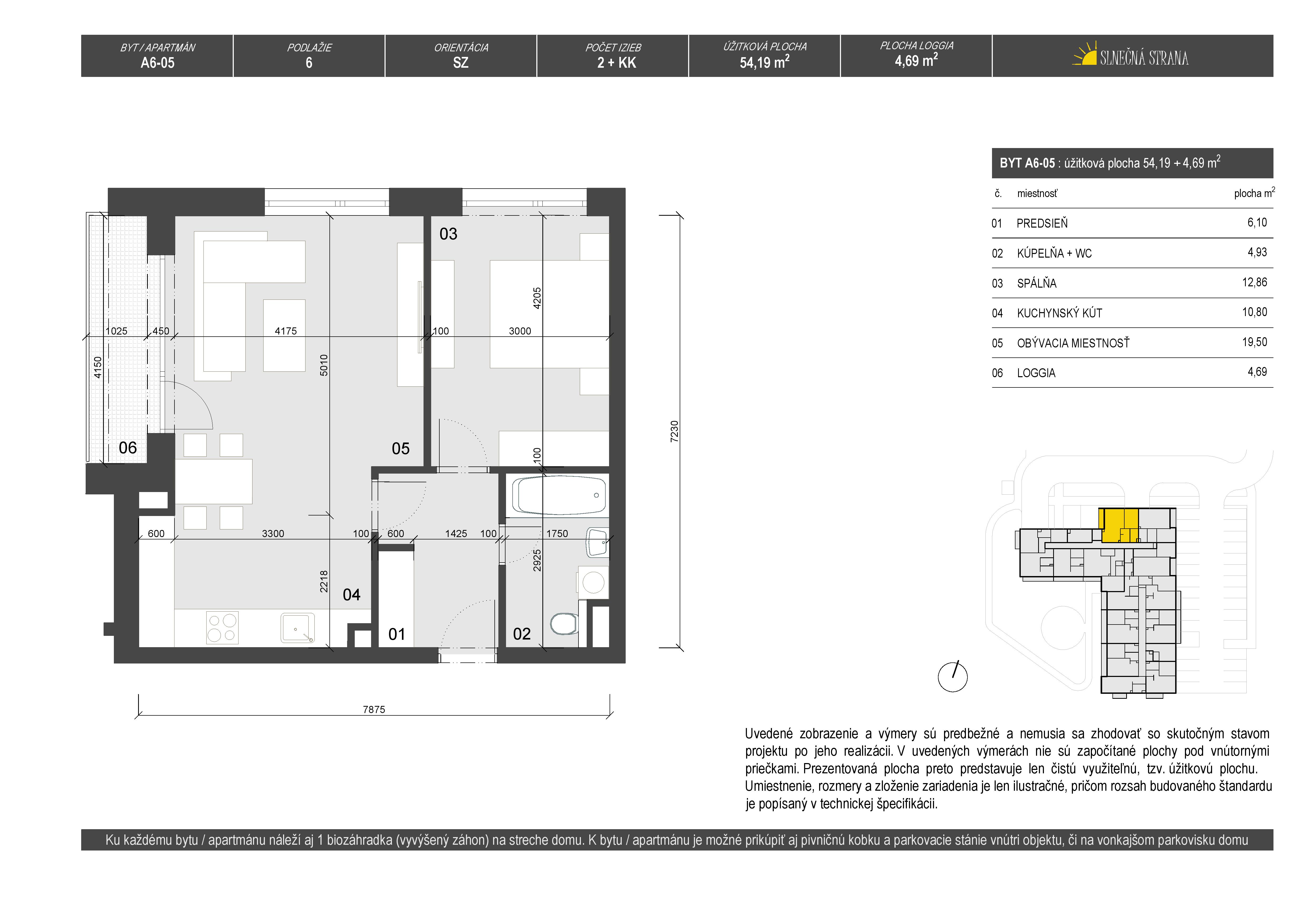 Slnečná strana - A6-05 - Pôdorys