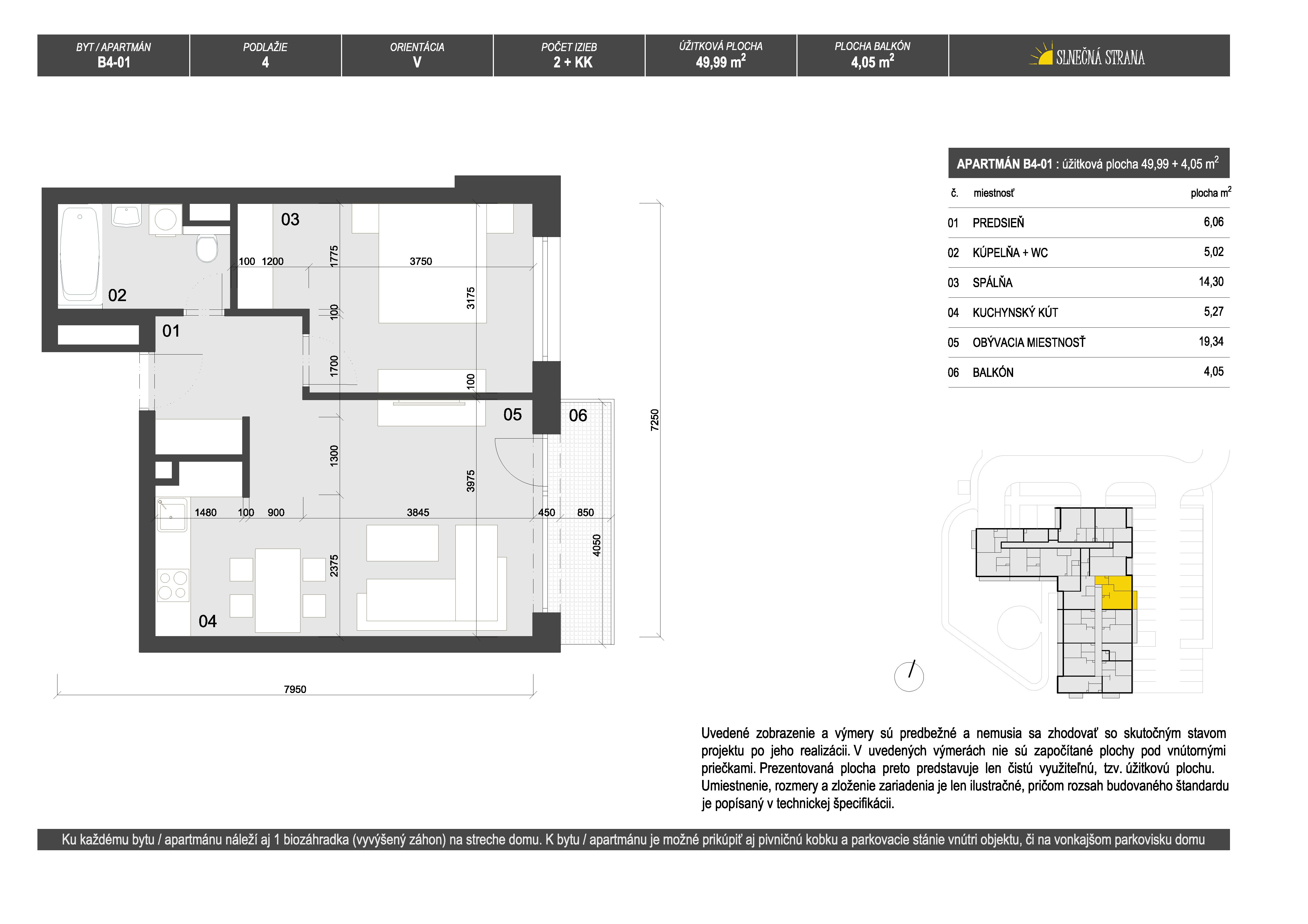 Slnečná strana - B4-01 - Pôdorys