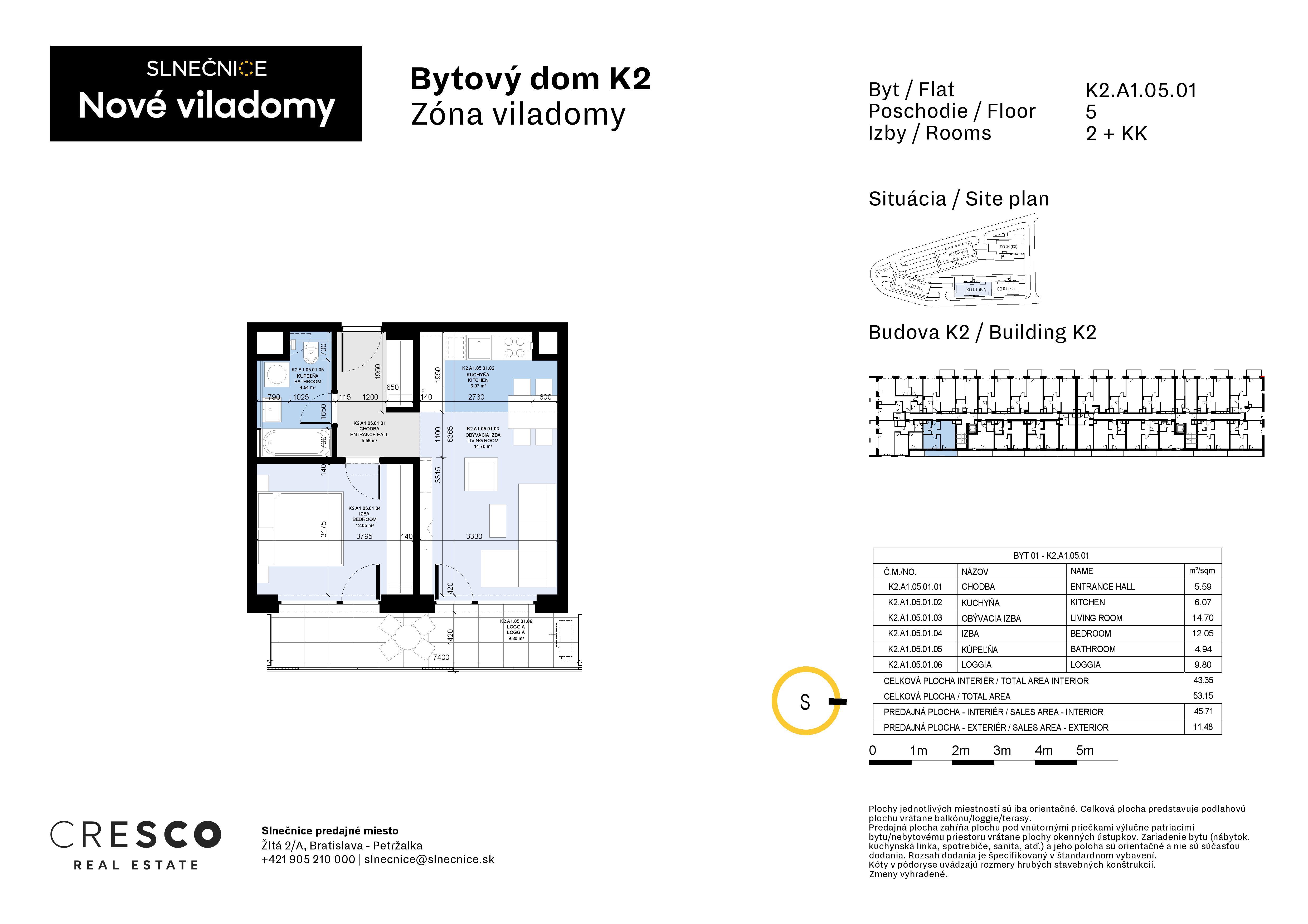 Slnečnice - K2.A1.05.01 - Pôdorys