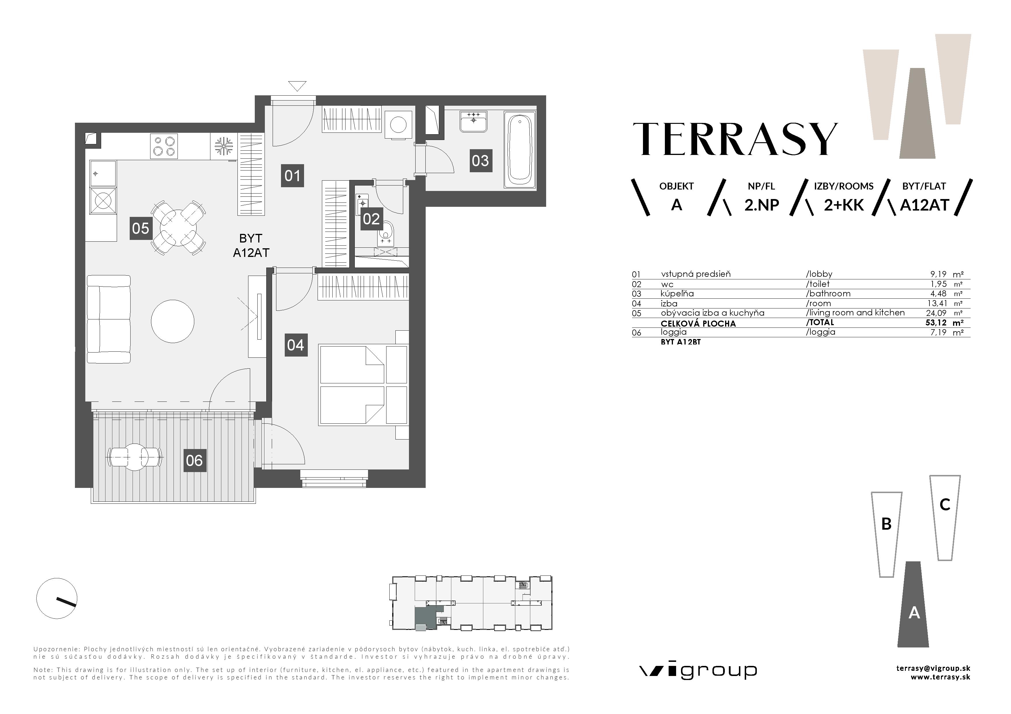 Terrasy - A12AT - Pôdorys