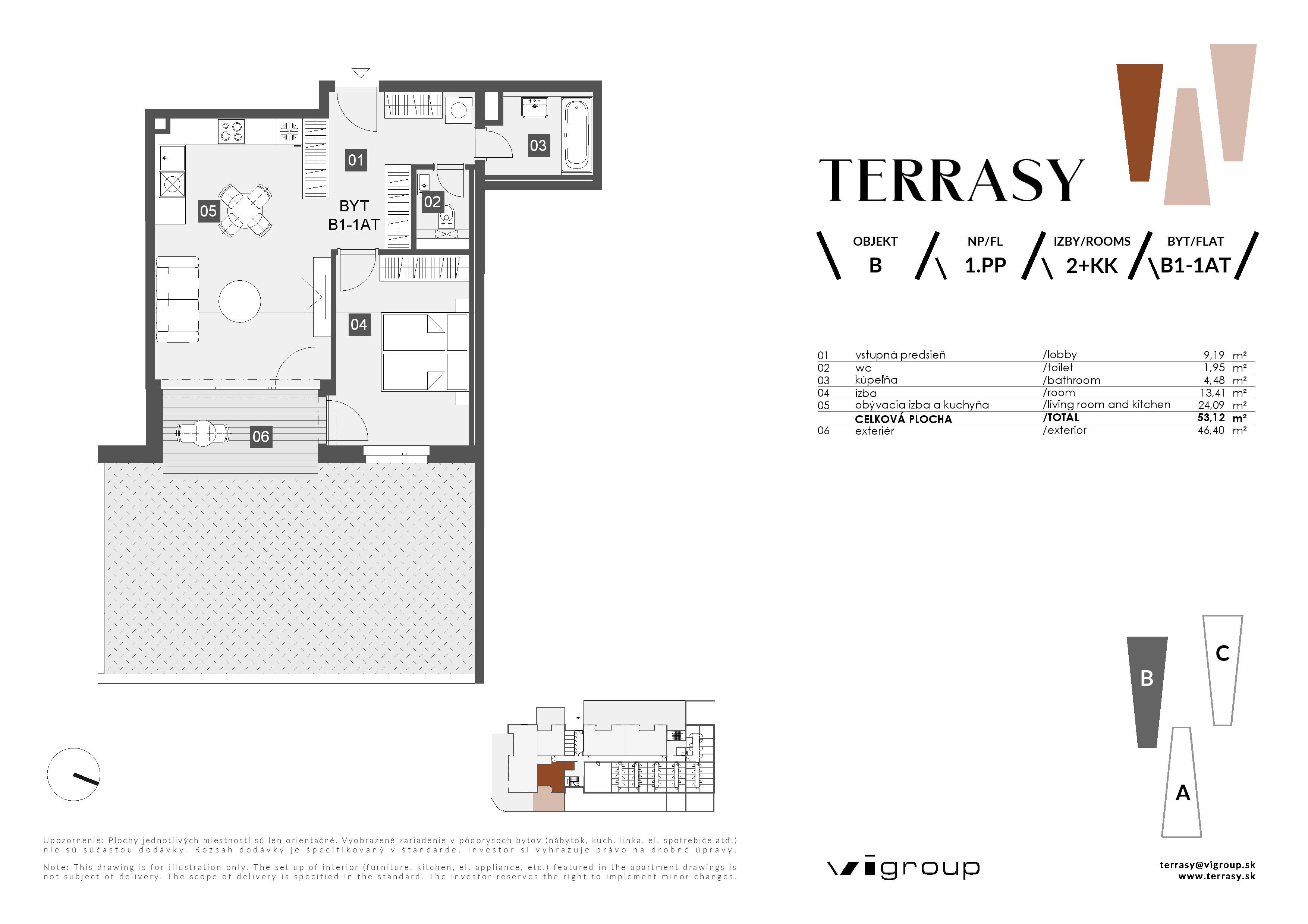 Terrasy - B1-1AT - Pôdorys
