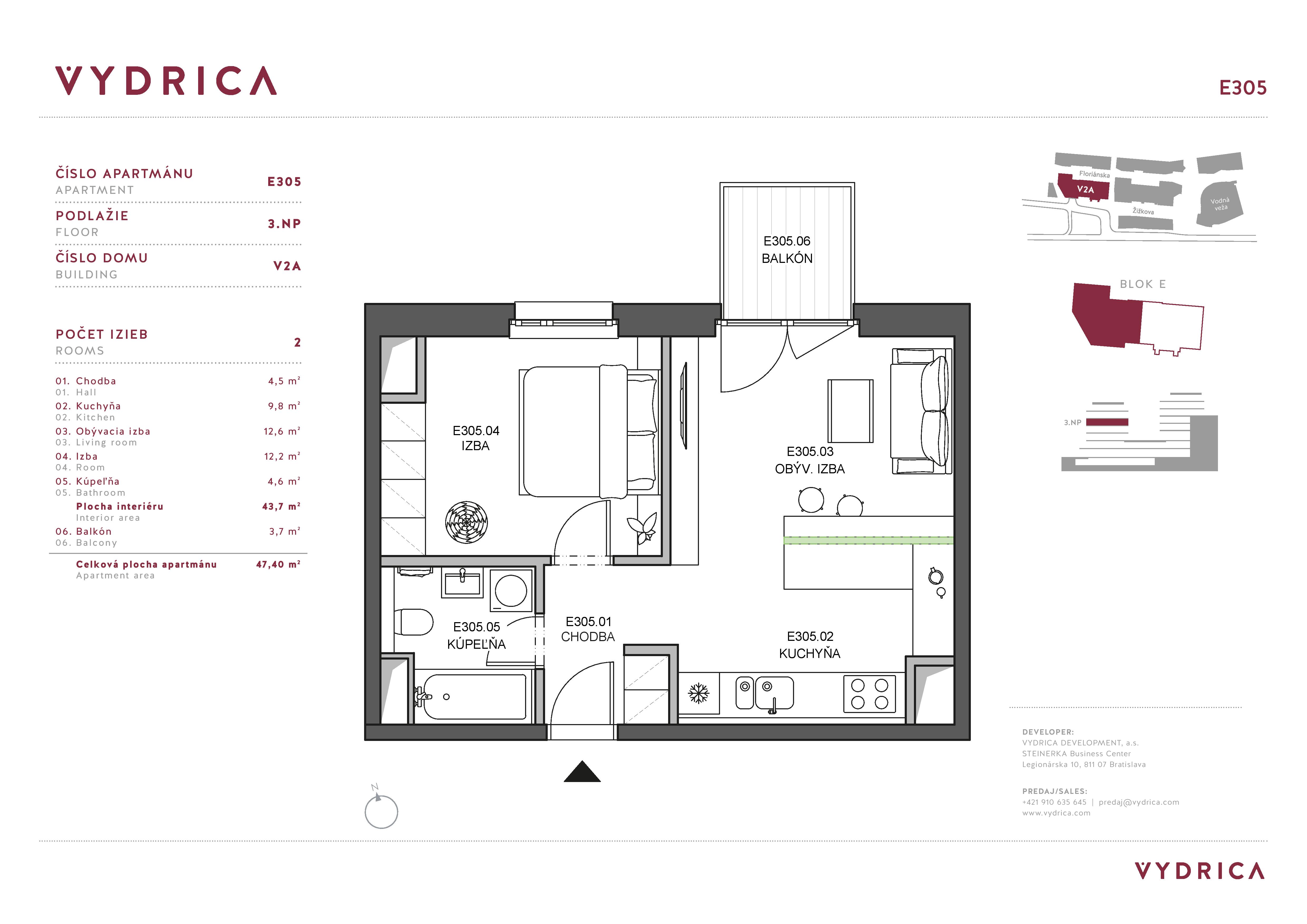 Vydrica - E305 - Pôdorys