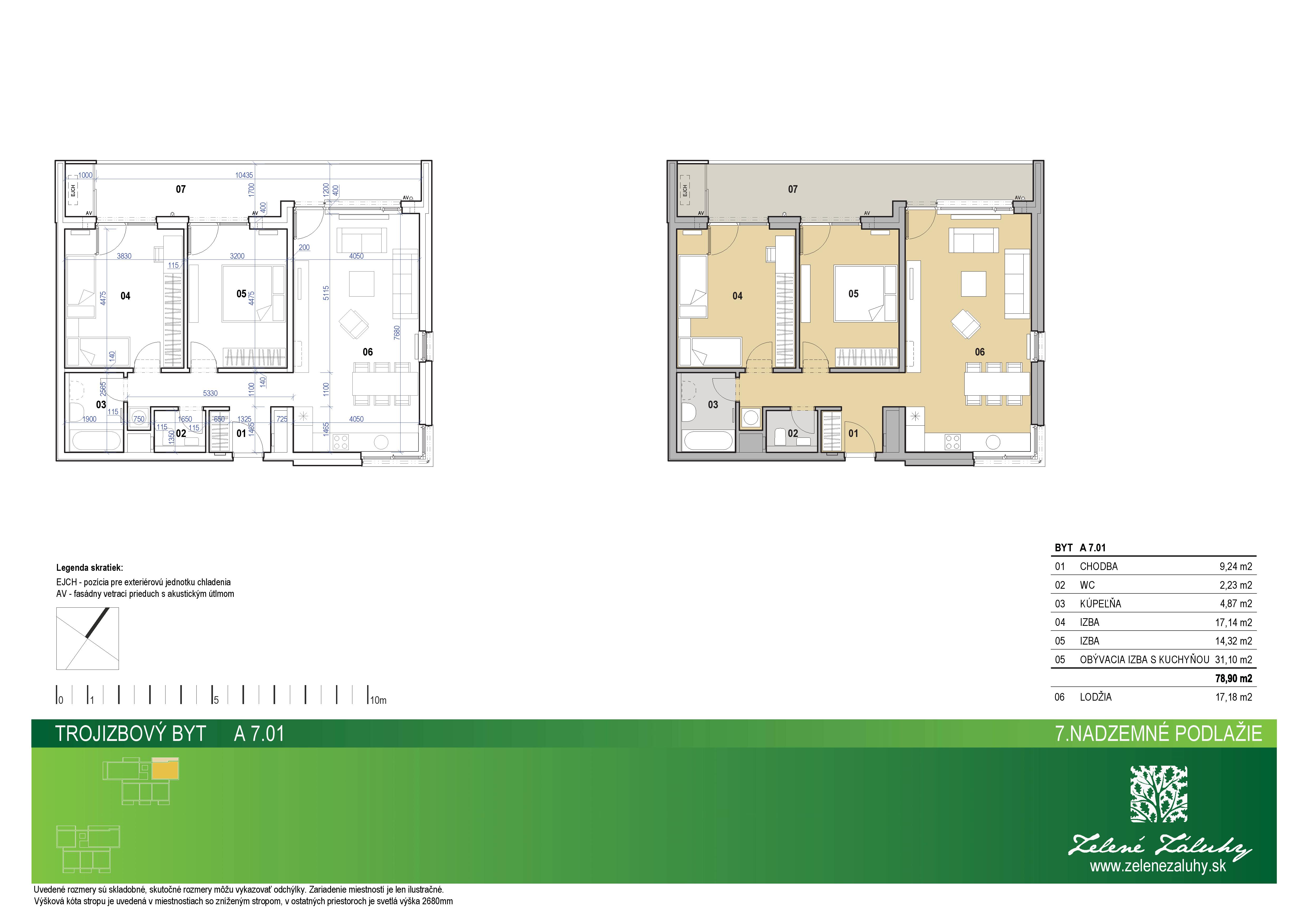 Zelené Záluhy - A 7.01 - Pôdorys