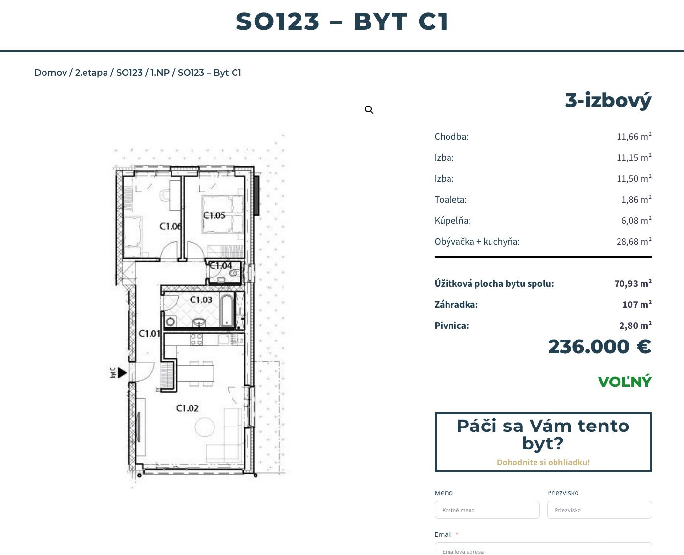 Bývajte v raji - C1 - Pôdorys
