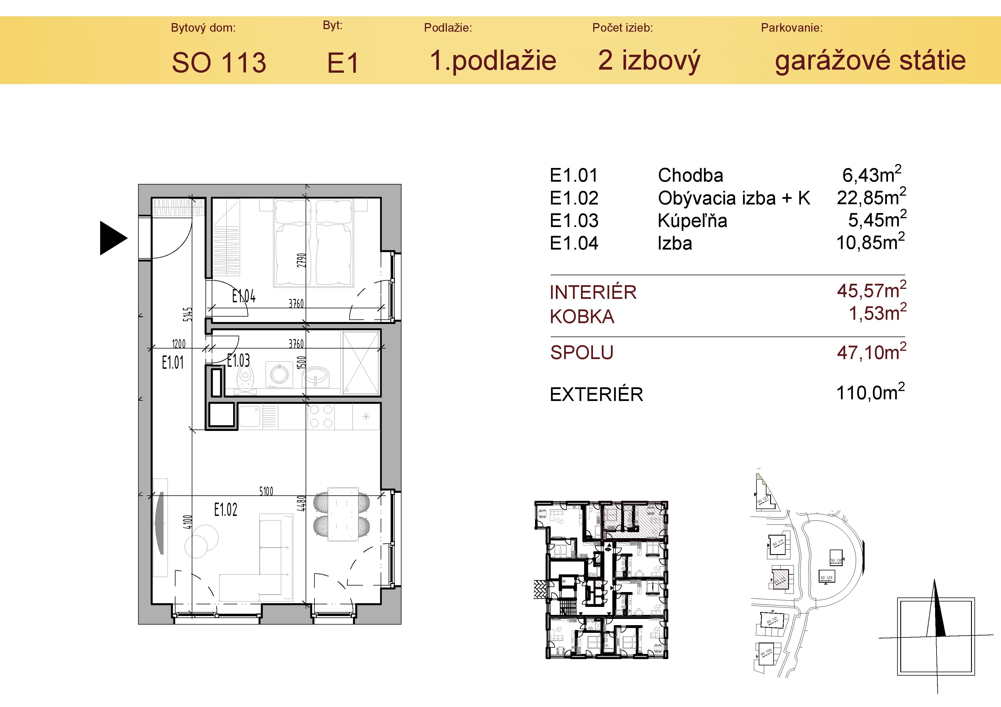 Malý Raj Residence - E1 - Pôdorys