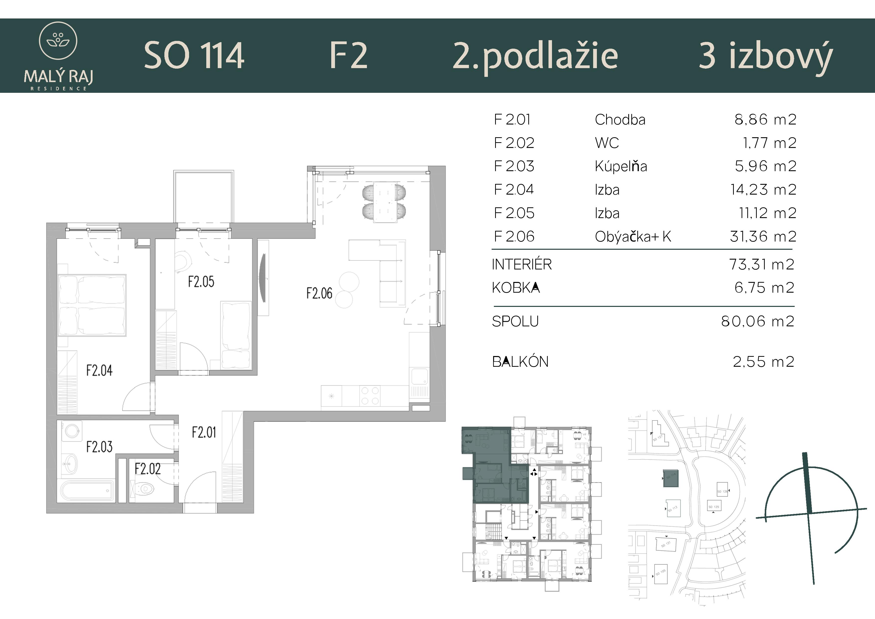 Malý Raj Residence - F2 - Pôdorys