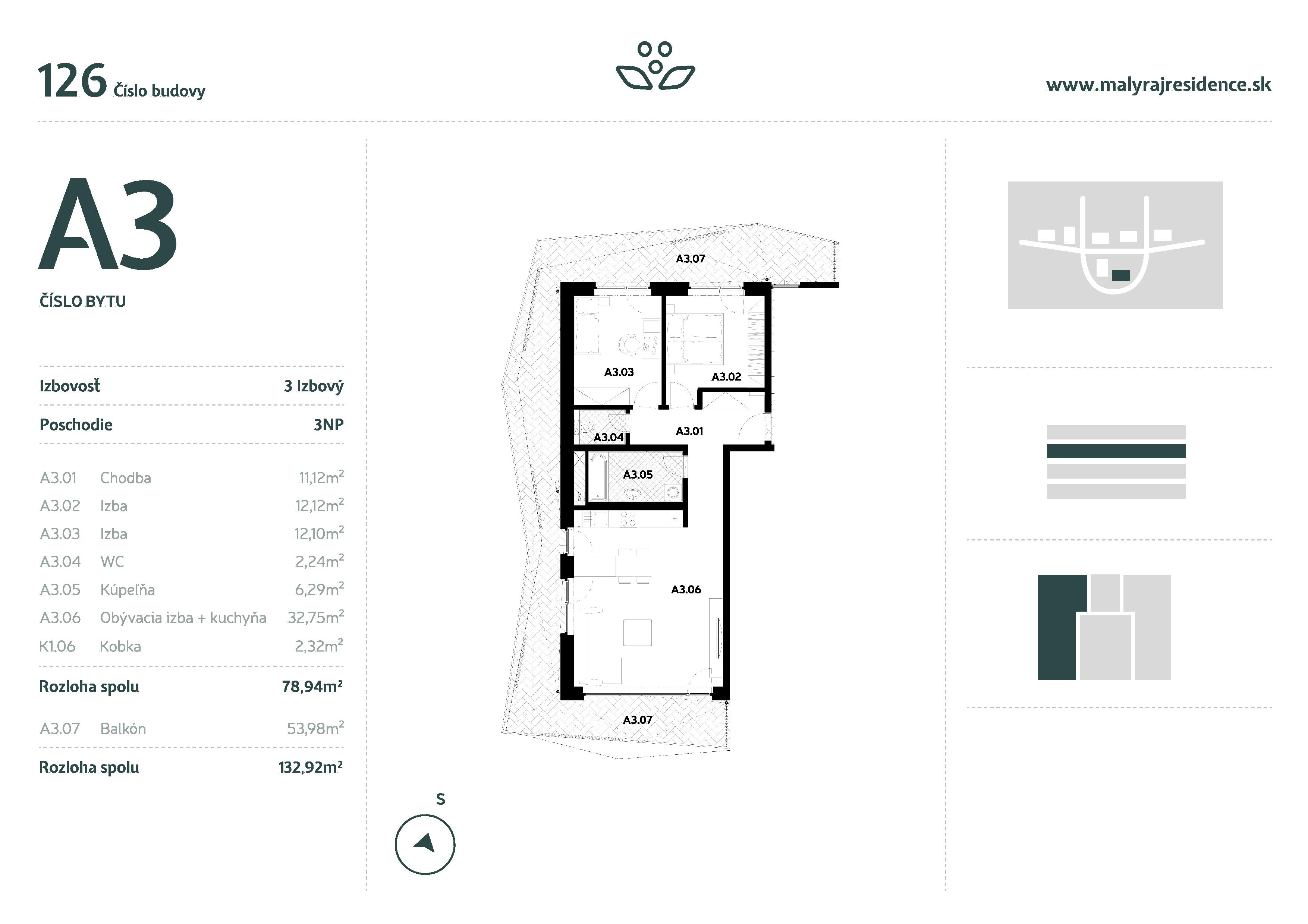 Malý Raj Residence - A3 - Pôdorys