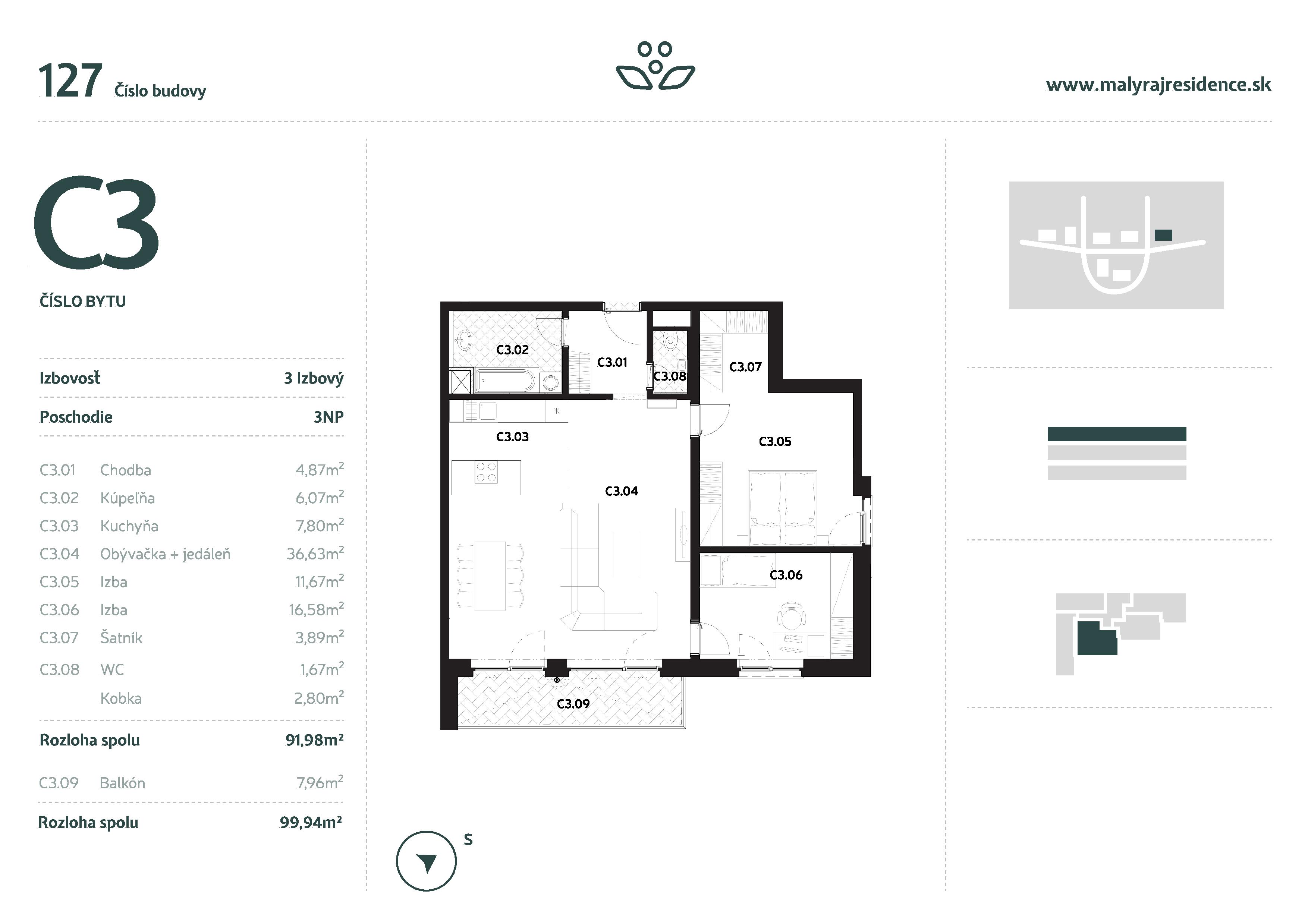 Malý Raj Residence - C3 - Pôdorys