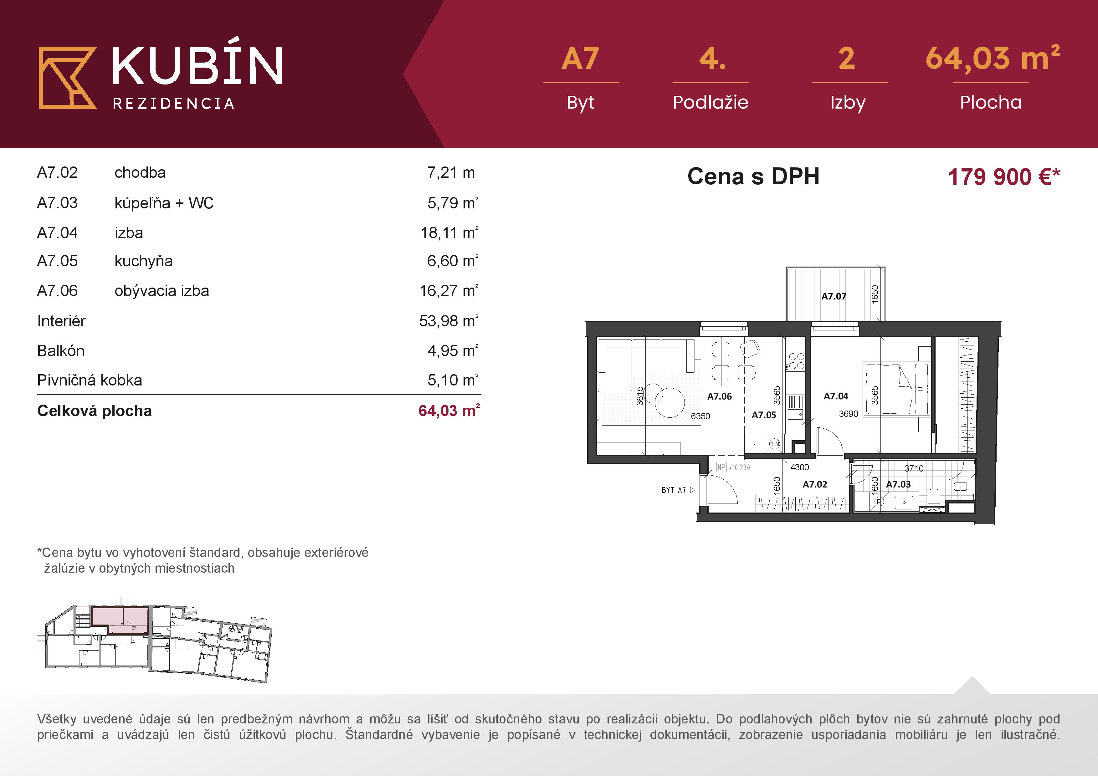 Rezidencia Kubín - A7 - Pôdorys