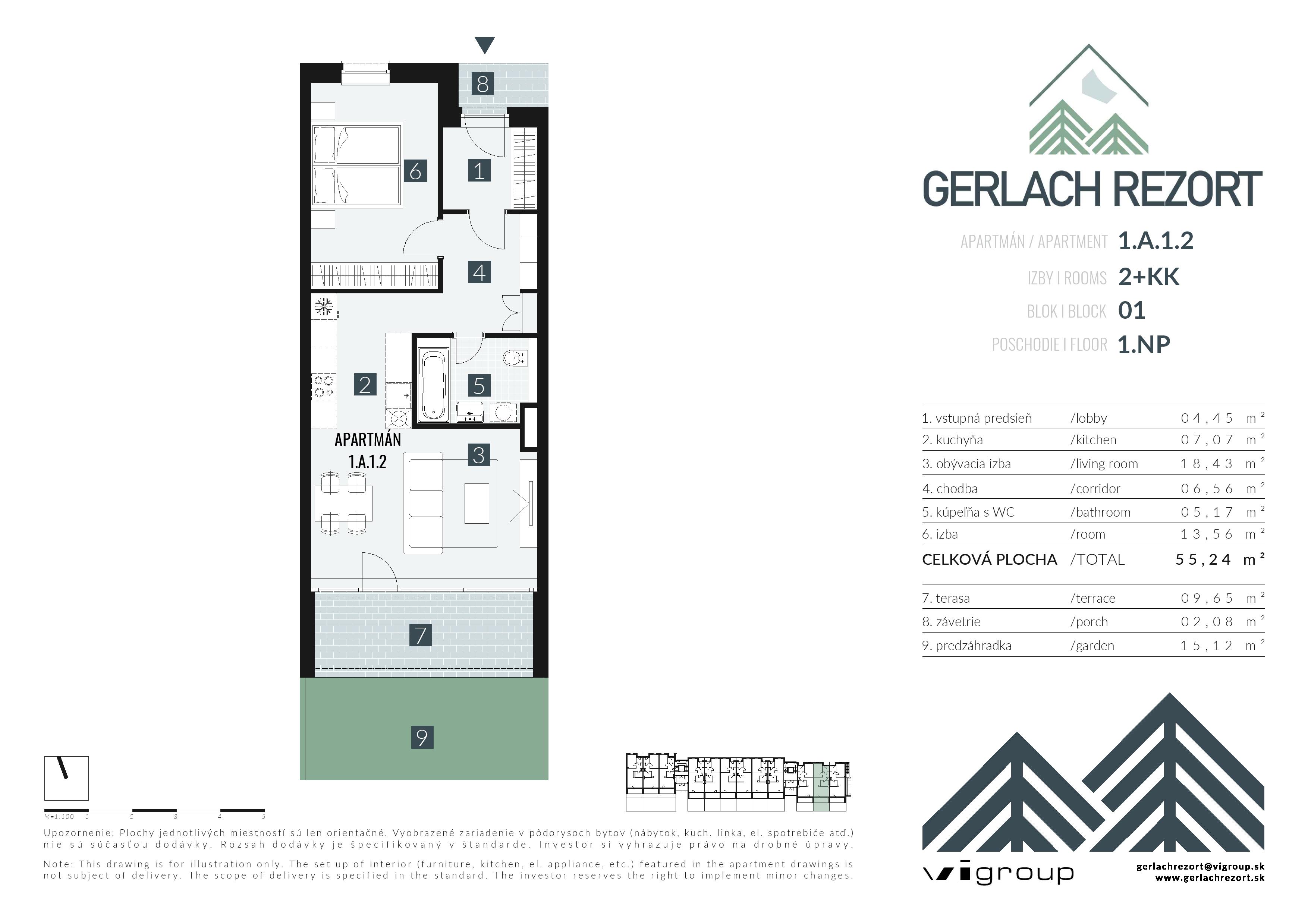 Gerlach Rezort - 1.A.1.2 - Pôdorys