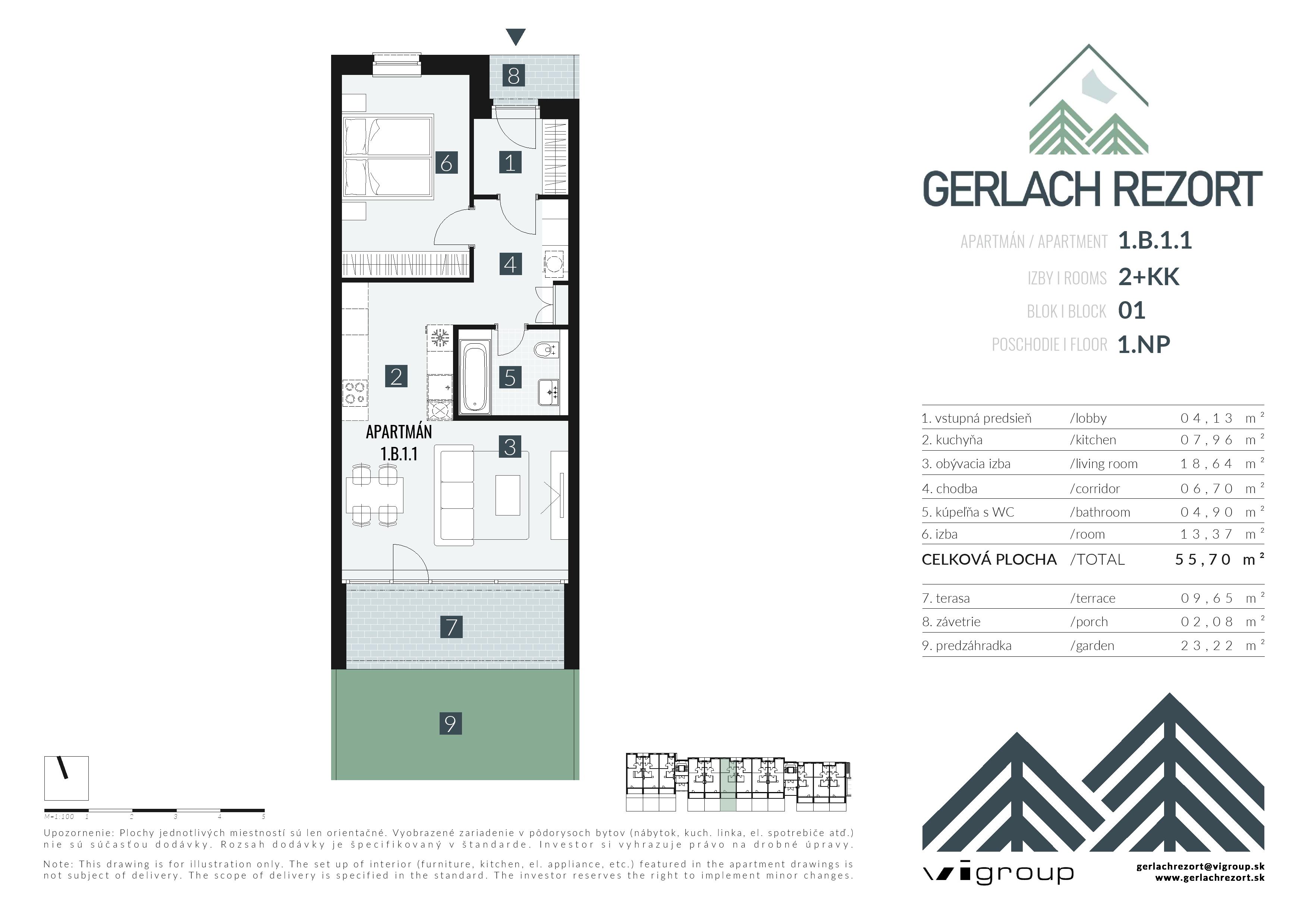 Gerlach Rezort - 1.B.1.1 - Pôdorys
