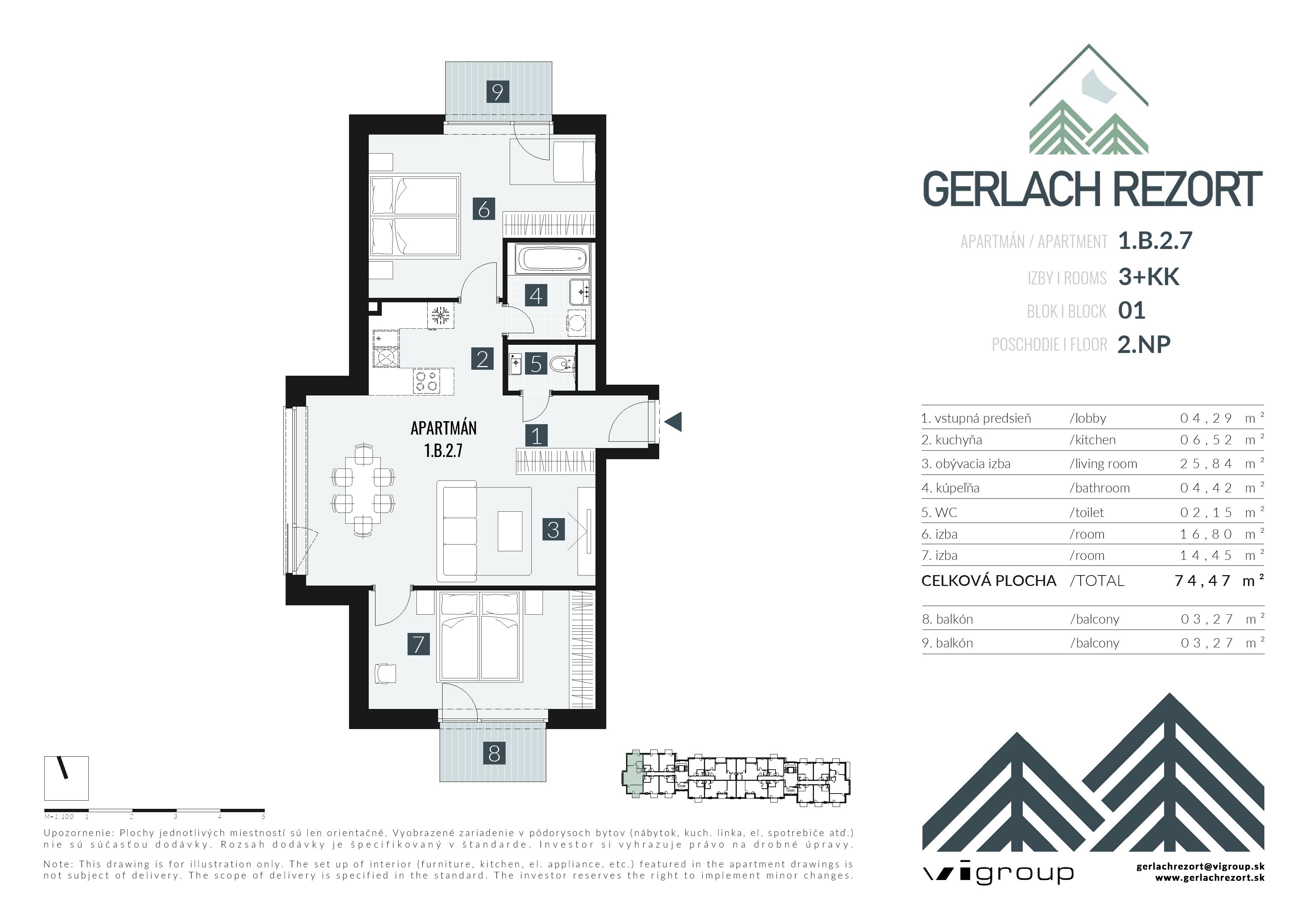 Gerlach Rezort - 1.B.2.7 - Pôdorys