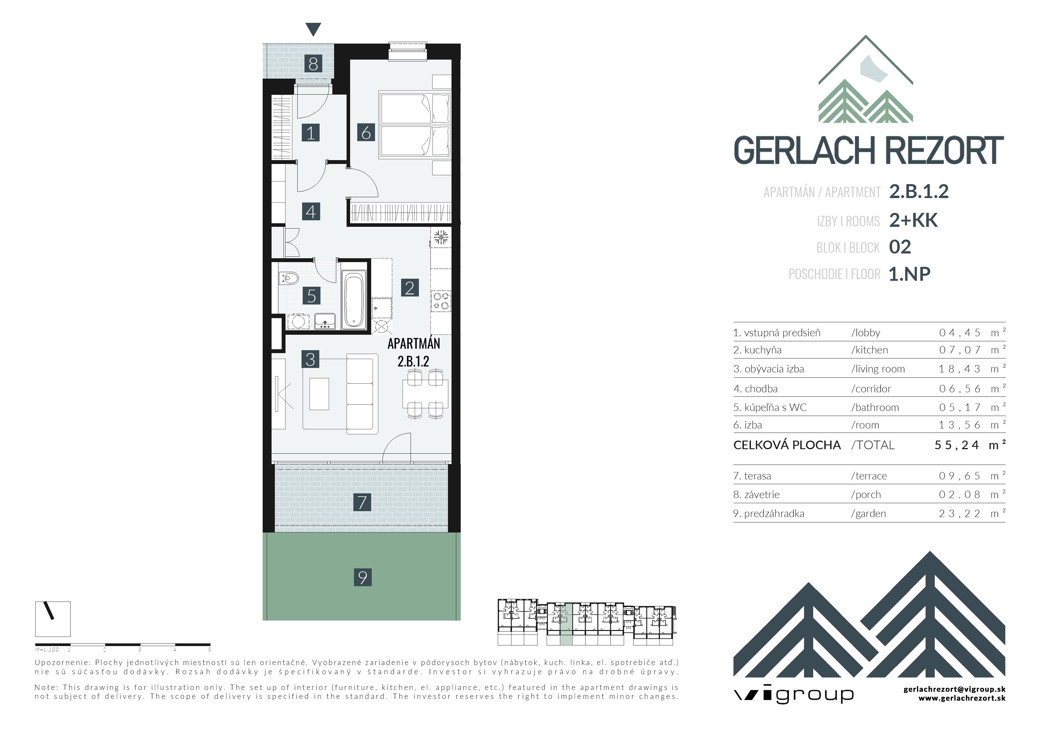 Gerlach Rezort - 2.B.1.2 - Pôdorys