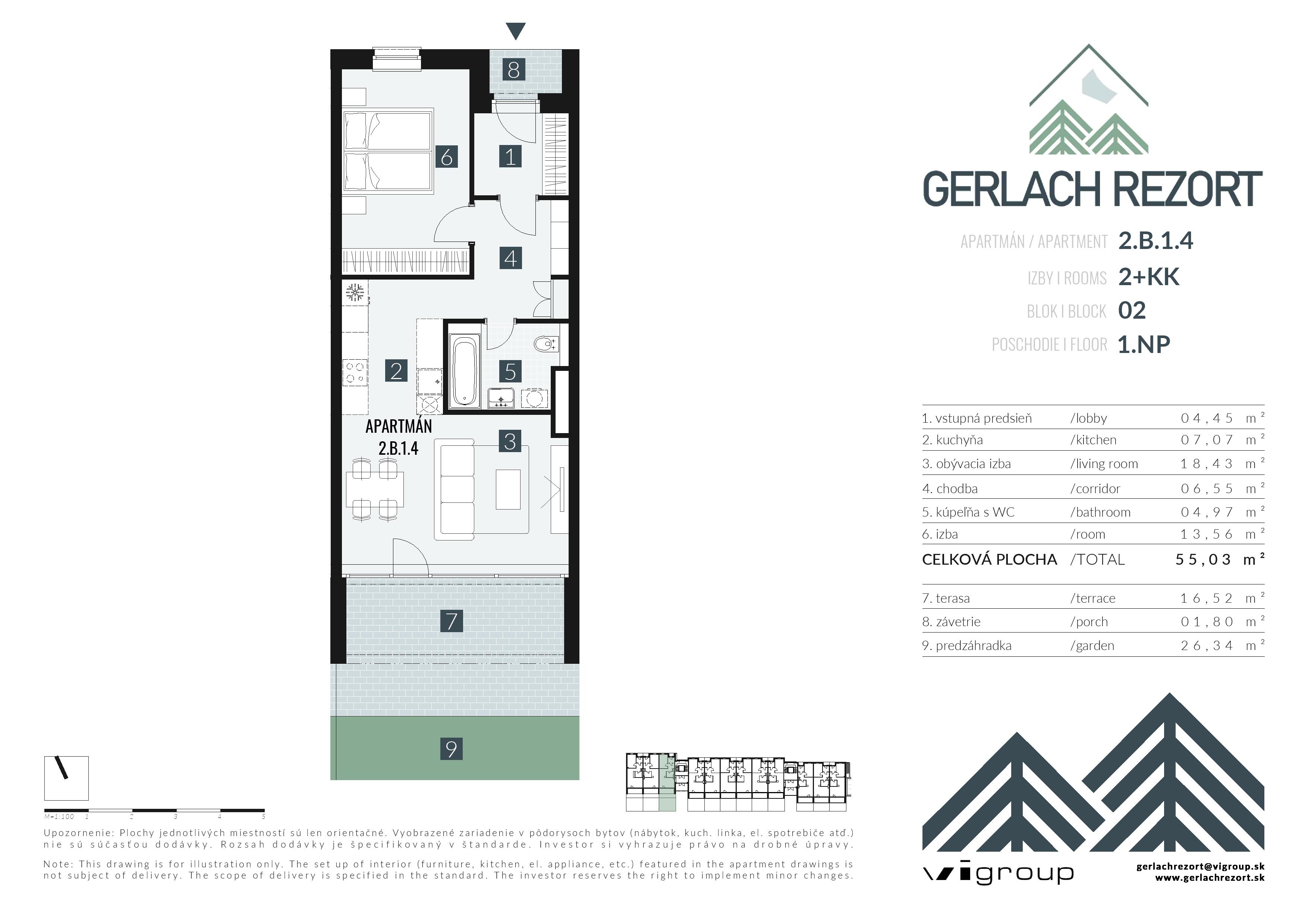 Gerlach Rezort - 2.B.1.4 - Pôdorys