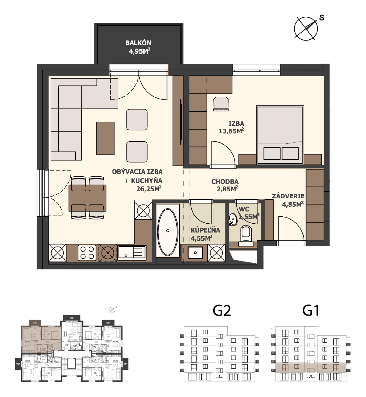 Galla Home - G1.1.B - Pôdorys