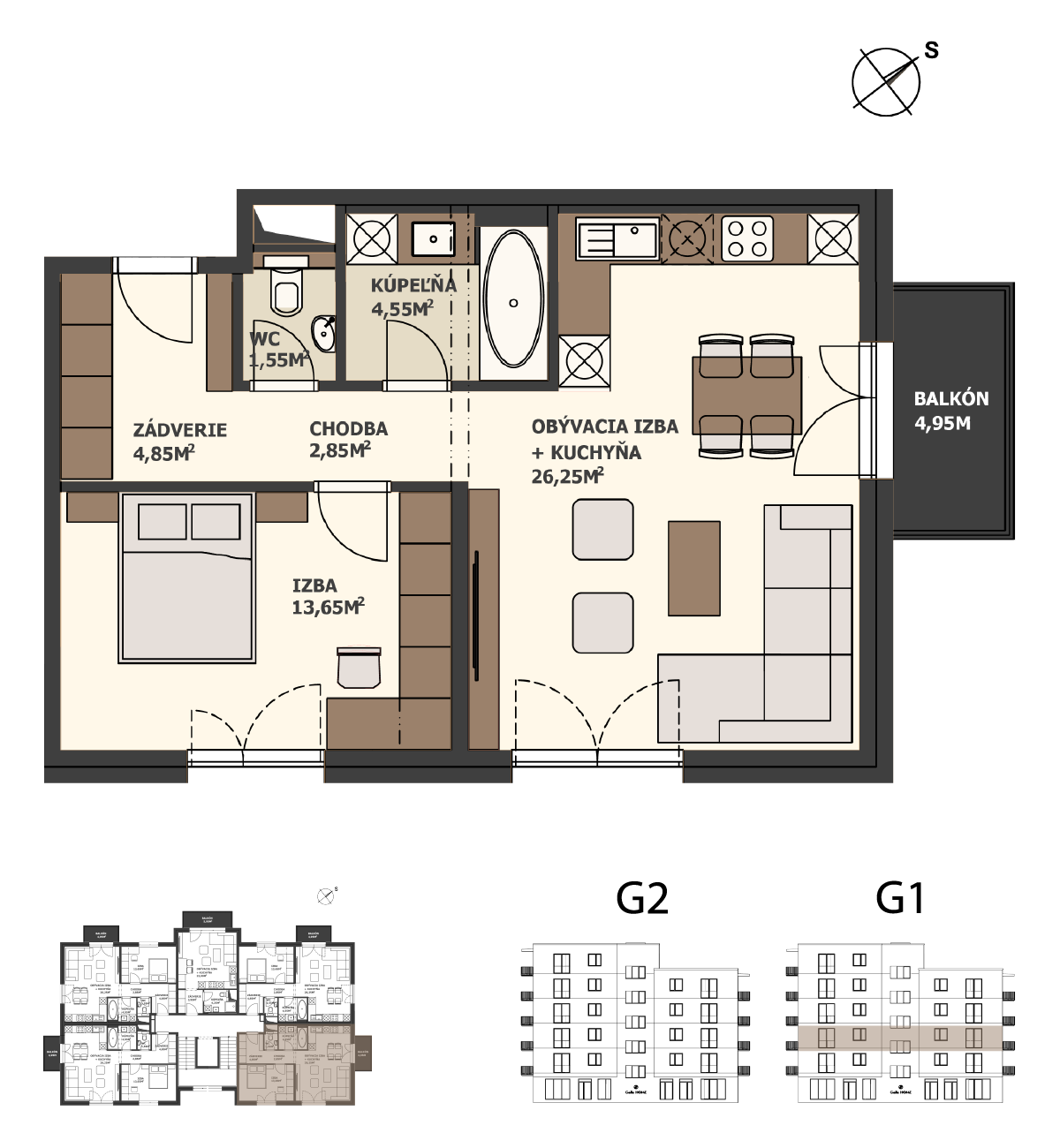 Galla Home - G1.2.E - Pôdorys